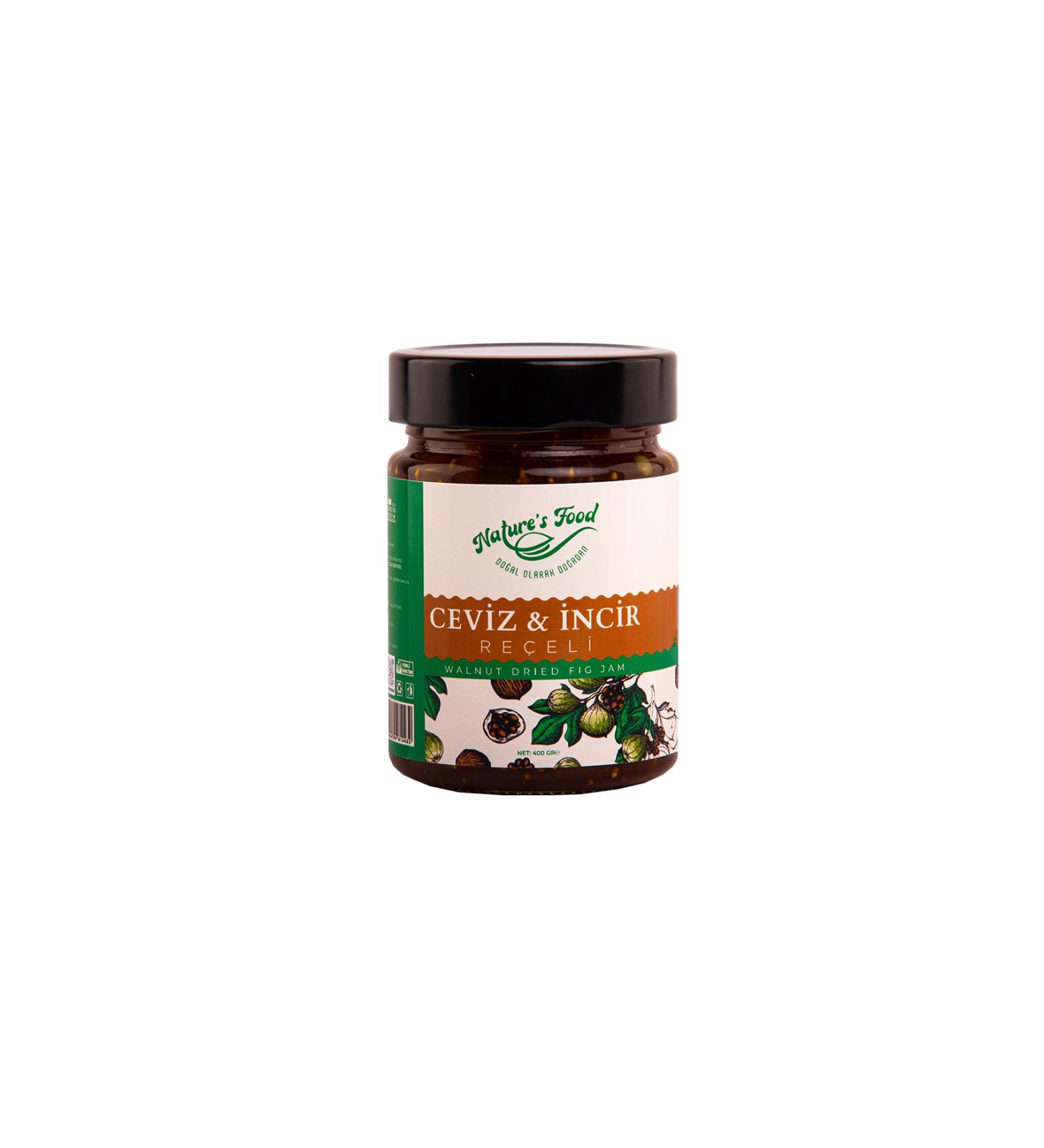 NATURES FOOD Walnut Fig Jam PREMIUM SERIES 400gr e Fig Natural content natural taste Nature's Food