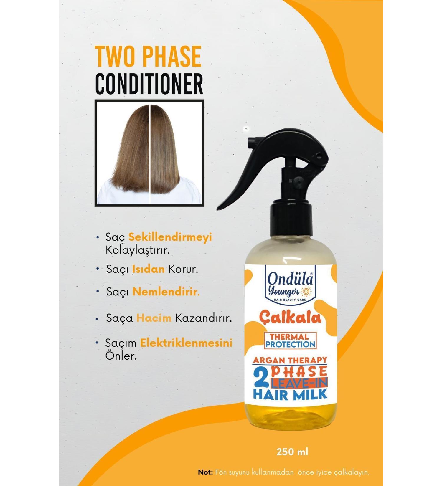 Ondula Milk Therapy Argan | Moisturizing Effect | Heat Protection Dual Phase Blow Dry Water-250 ml - Buy Online on GoSupps.com