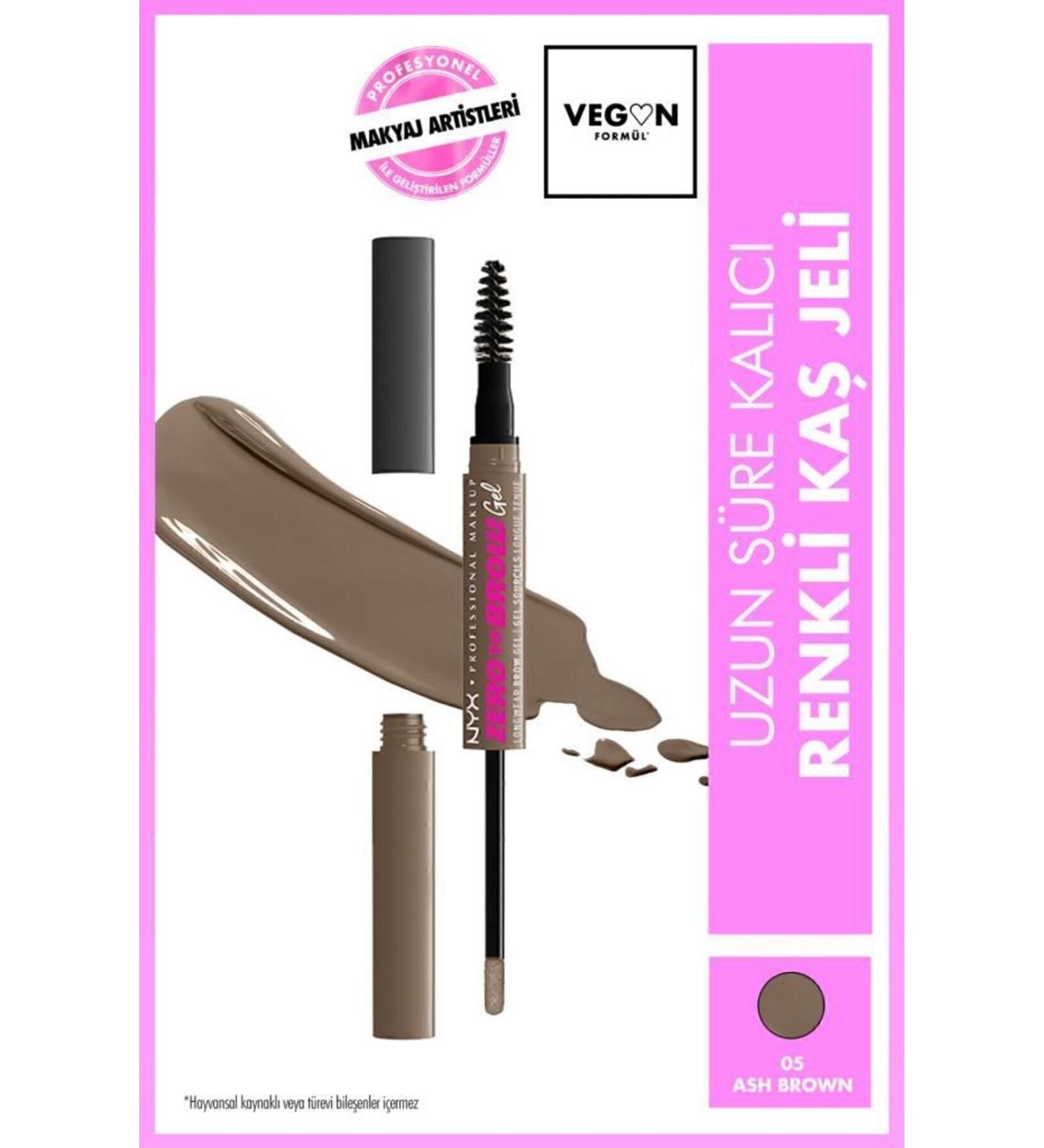 NYX Professional Makeup Zero to Brow Long-Lasting Eyebrow Gel - Ash Brown - Buy Online on GoSupps.com