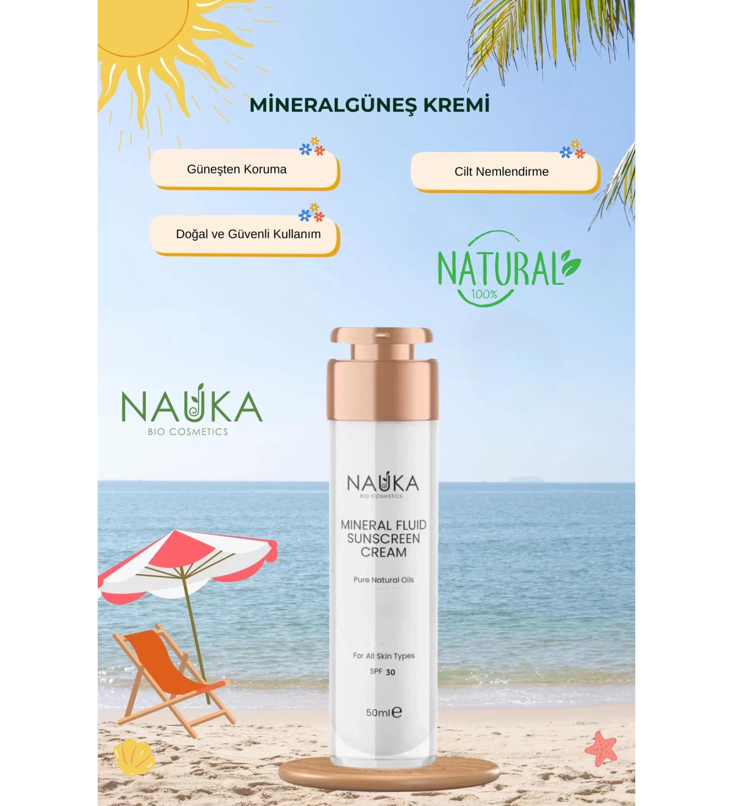 nauka Mineral Fluid Sunscreen Cream / Natural Mineral Sunscreen Cream - Buy Online on GoSupps.com