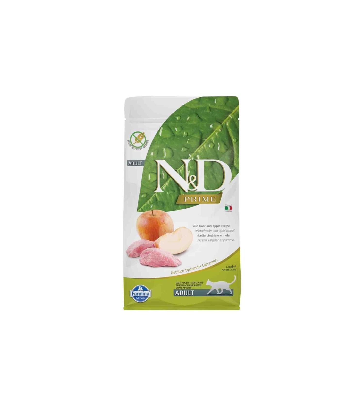 N & D Grain Free Wild Boar Apple Cat Food 1.5 Kg