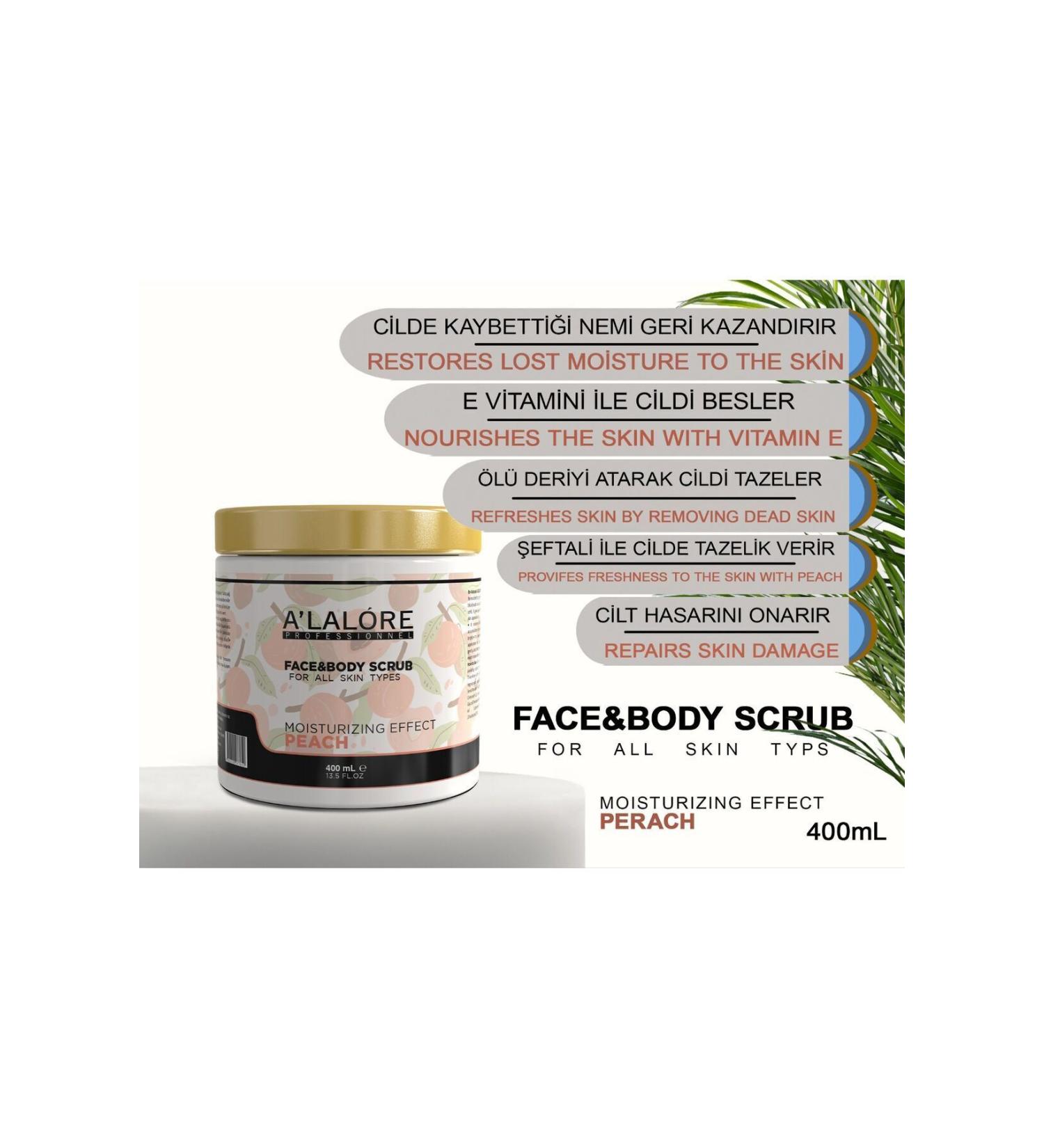 ALALORE Face&Body Scrub Mask Peach - 400 ml - Buy Online on GoSupps.com