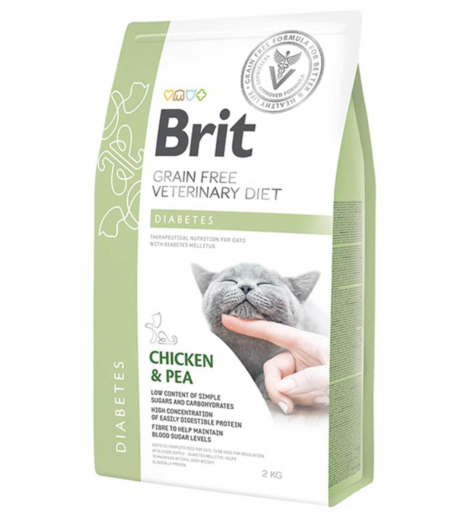 Brit Care Brit Veterinary Diet Grain-Free Cat Food for Cats with Diabetes 2kg