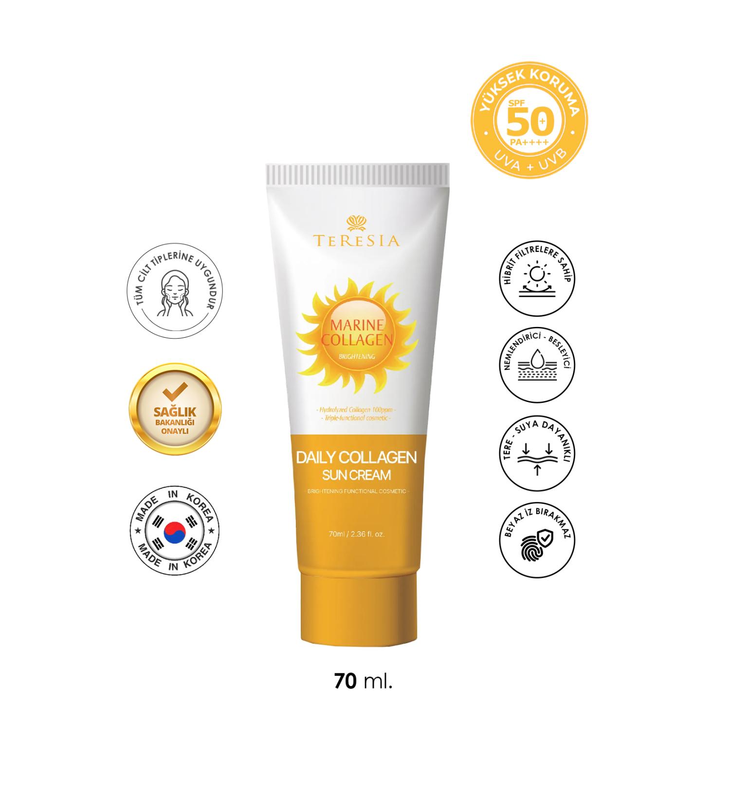 MBL Teresia Daily Sun Cream for Blemished Skin SPF 50 High Protection Collagen 70ml - Buy Online on GoSupps.com