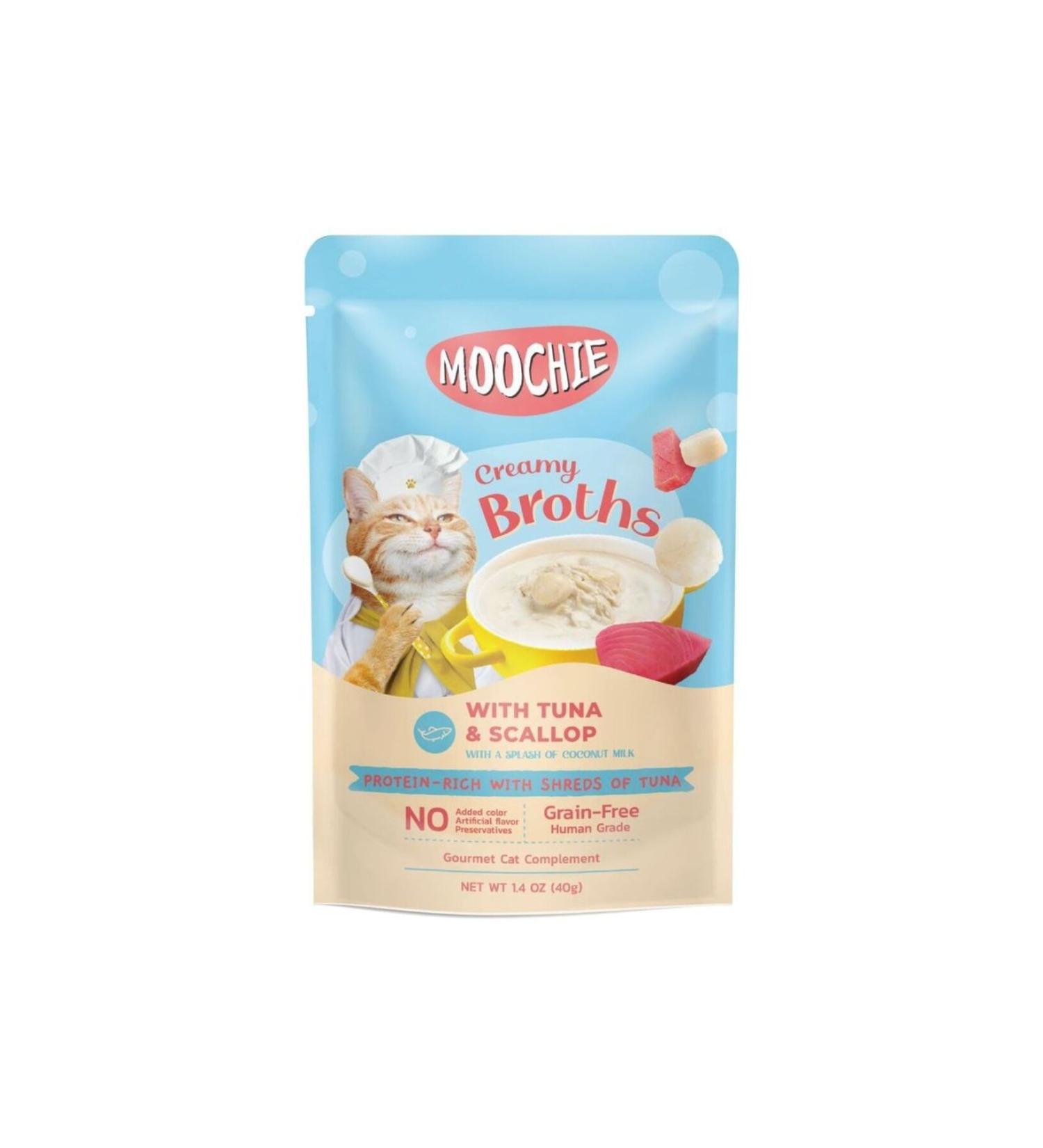 MOOCHIE Kitten Tuna & Scallop Cream Broth 40g Bag Delicious and Nutritious Cat Food