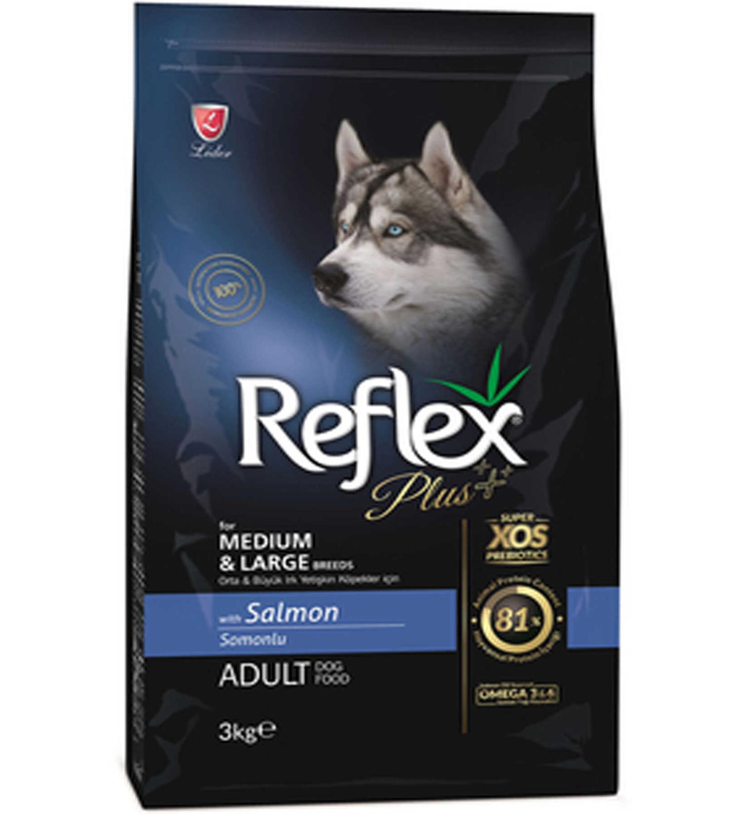 Reflex Plus Salmon Medium and Large Breed Adult Dog Food 3kg