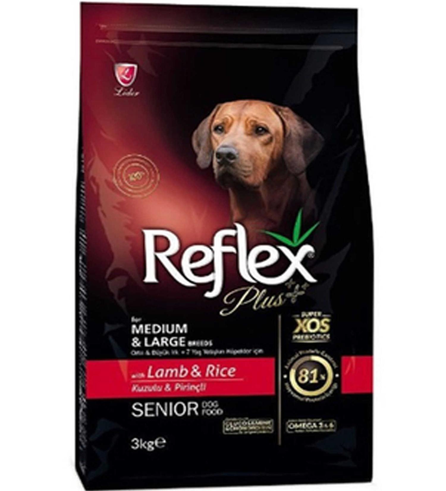 Reflex Plus Lamb and Rice Medium and Large Breed +7 Year Old Dog Food 3kg