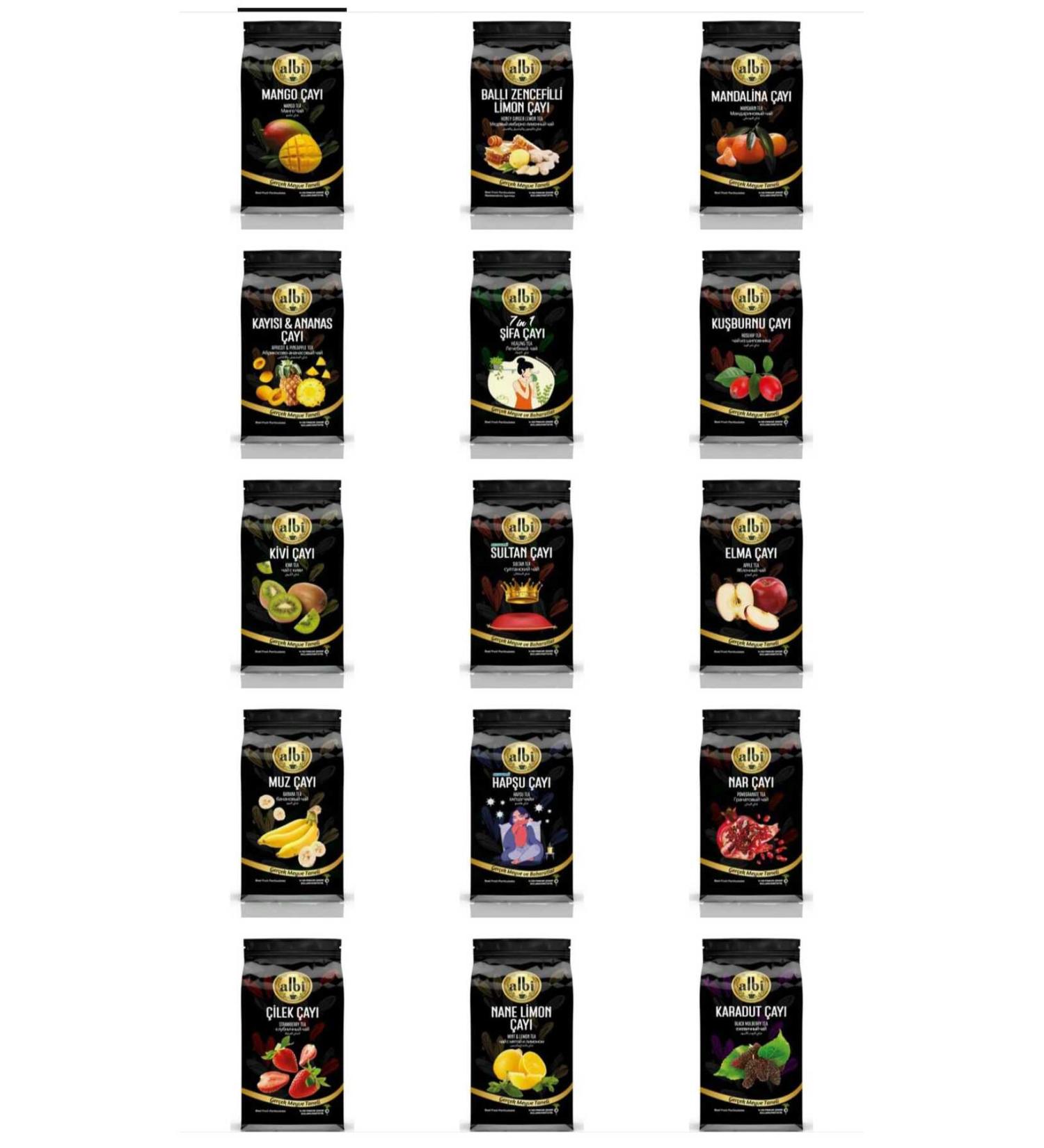 ALB GURME Whole Set 15 Piece Fruit Grain Tea Set