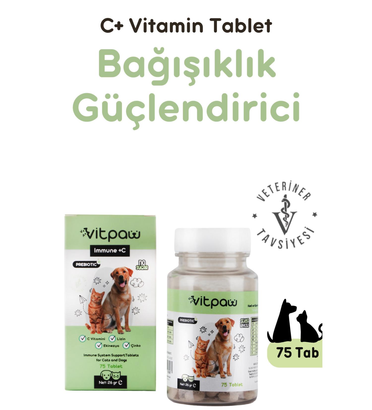 vitpaw Immune C Tablet (IMMUNE SYSTEM SUPPORTING TABLET FOR CATS AND DOGS 75 TABLETS) - Buy Online on GoSupps.com