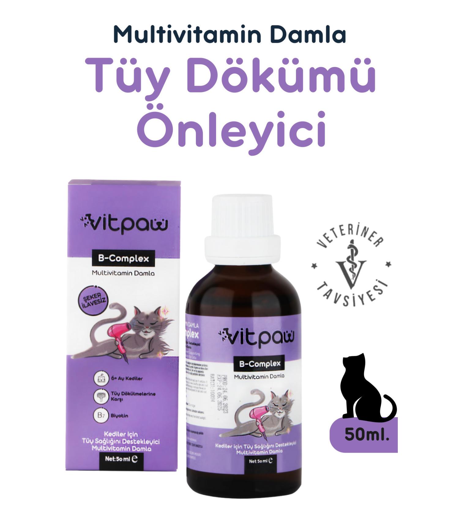 vitpaw B Complex Drops 50 Ml. (ANTI-SHEARING FOR CATS SKIN AND HAIR HEALTH BIOTIN DROP) - Buy Online on GoSupps.com