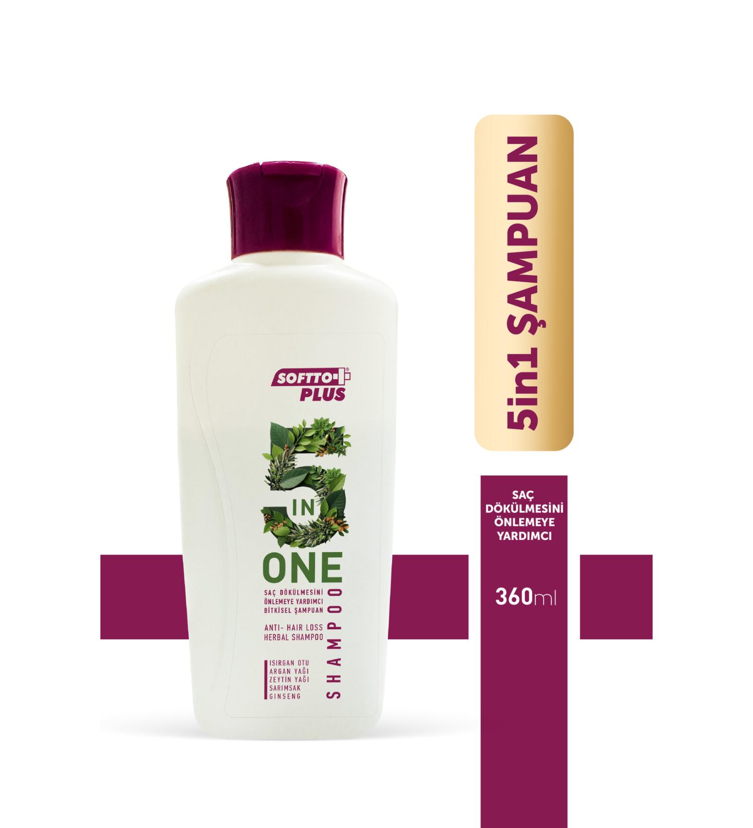 Softto Plus 5 In 1 Anti Hair Loss Shampoo For Weak And Weak Hair 360 Ml