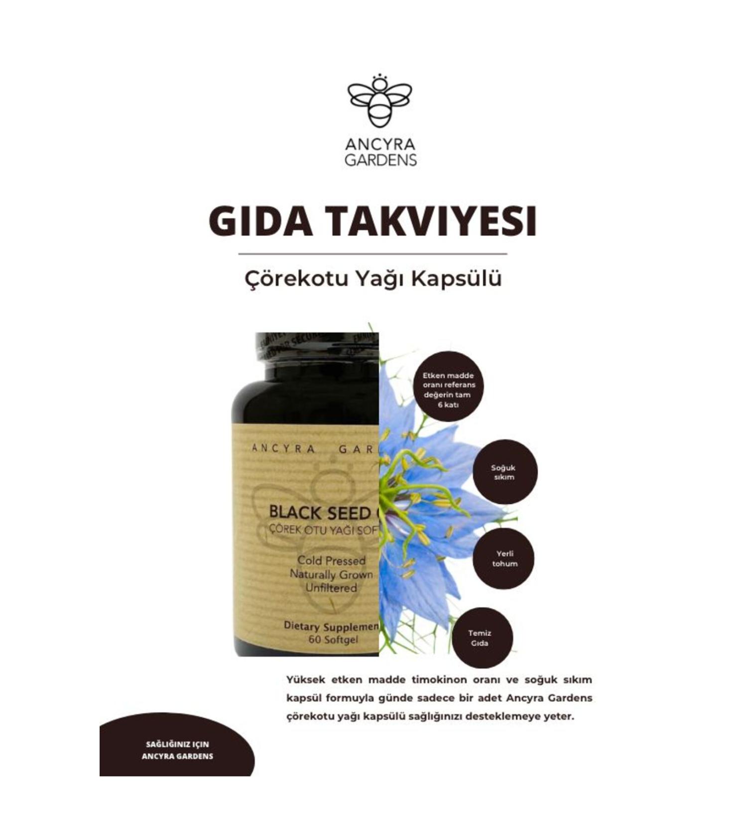 Ancyra Gardens Black Cumin Oil Capsules 1000mg 60 Black Cumin Oil Capsules - Buy Online on GoSupps.com