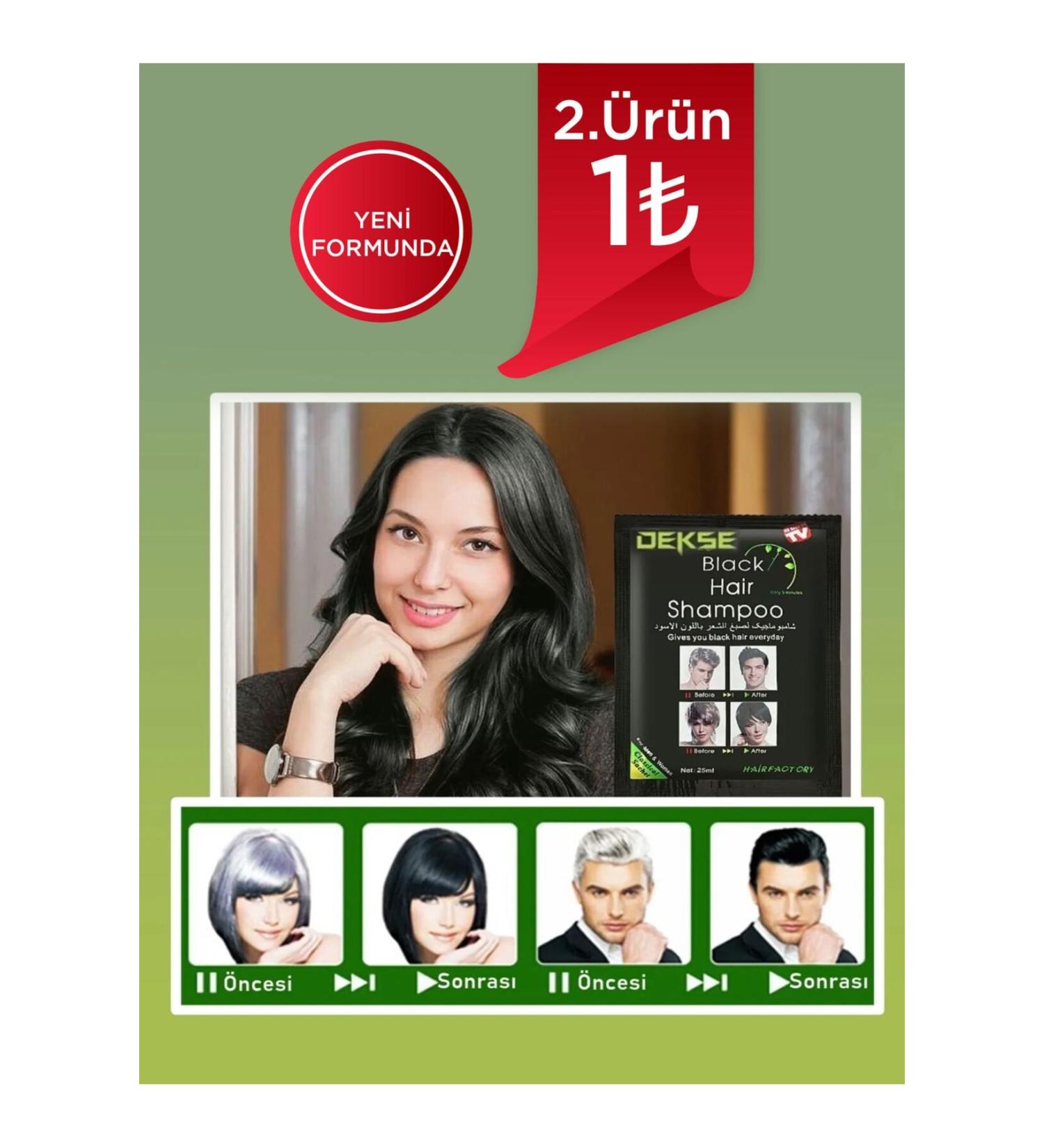 DEKSE Black Hair Shampoo 10x25 ml Hair Blackening Shampoo - Buy Online on GoSupps.com