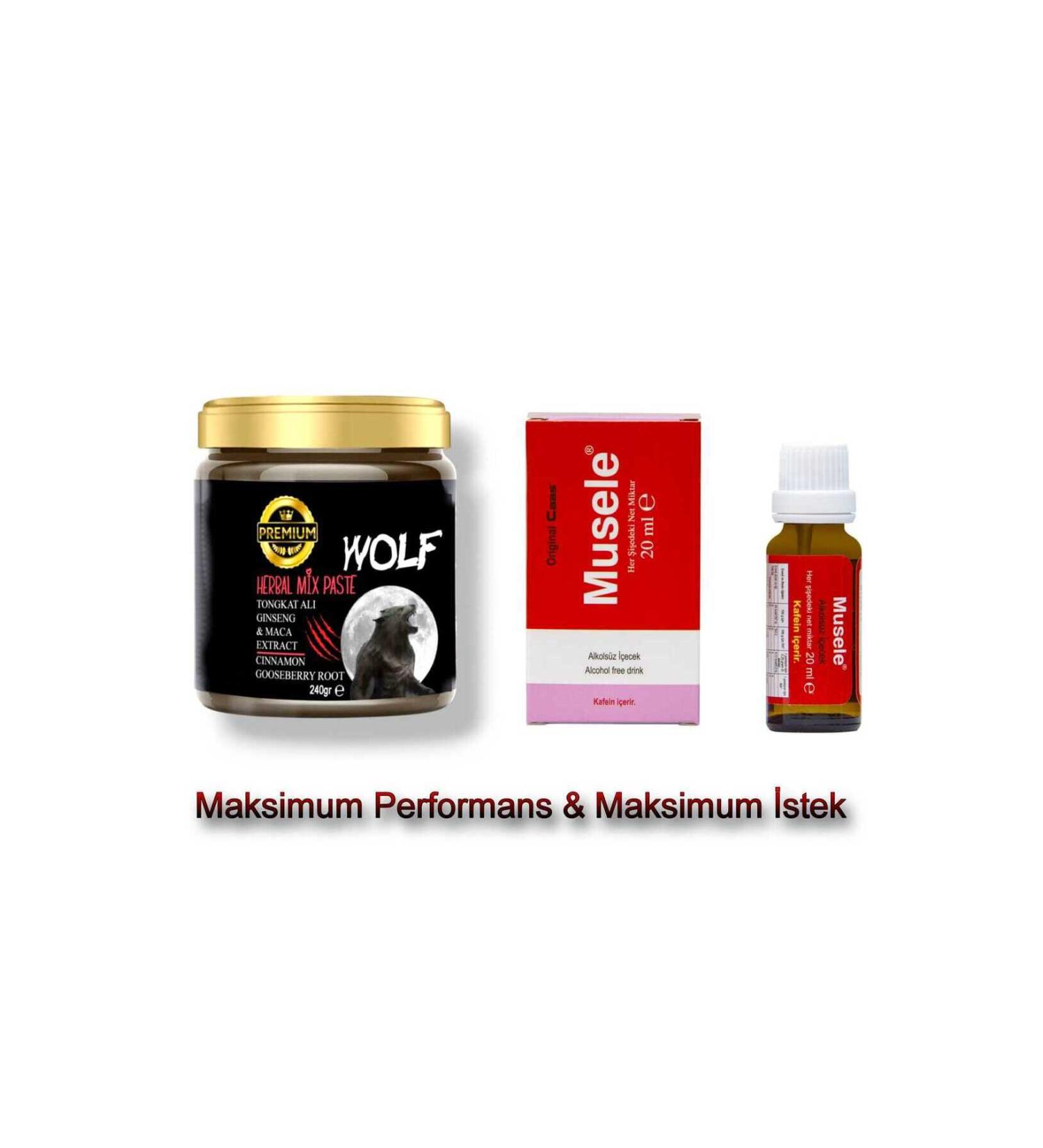 Natural Boost Premium Wolf Herbal Atom Power Strength Mesir Paste 240 Gr + Women's Special Love Drops Love Drops