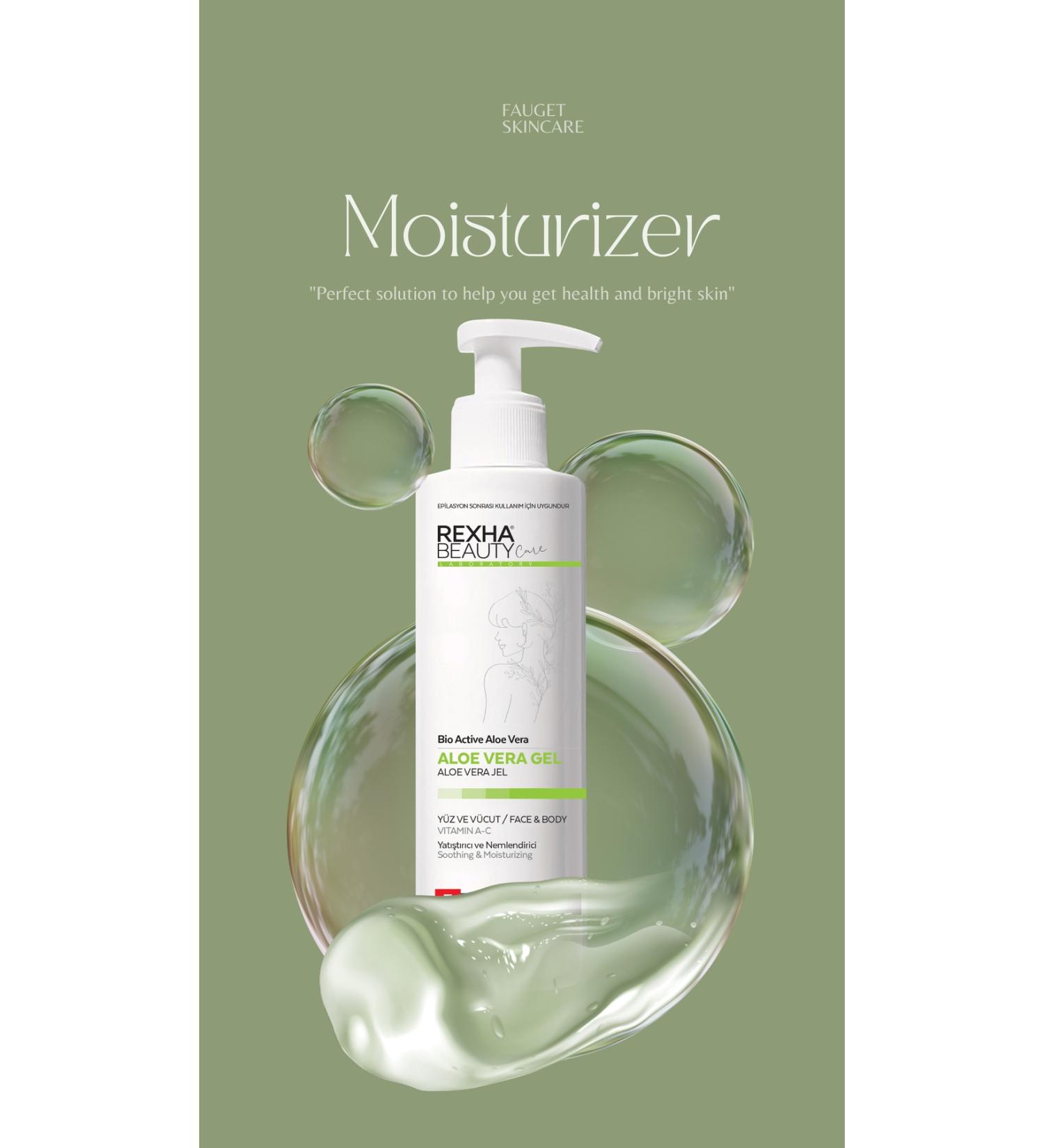 Rexha Daily Use Soothing Aloe Vera Essence Face and Body Moisturizing Gel 200 Ml - Buy Online on GoSupps.com