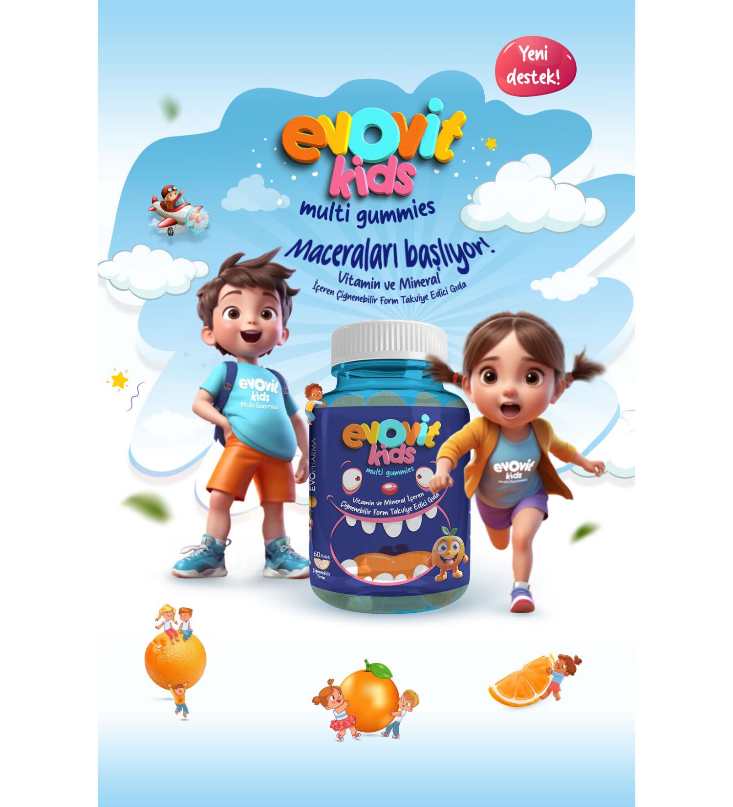 EVOPHARMA Evovi t Kids Multi Gummies Vitamin and Mineral