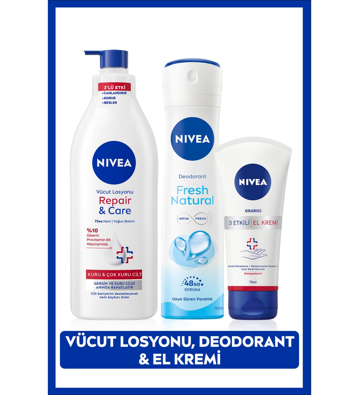 NIVEA Bridal Dowry Set Repair&Care Body Lotion 400ml Deodorant 150ml Hand Care Cream 75ml Dry Skin - Buy Online on GoSupps.com