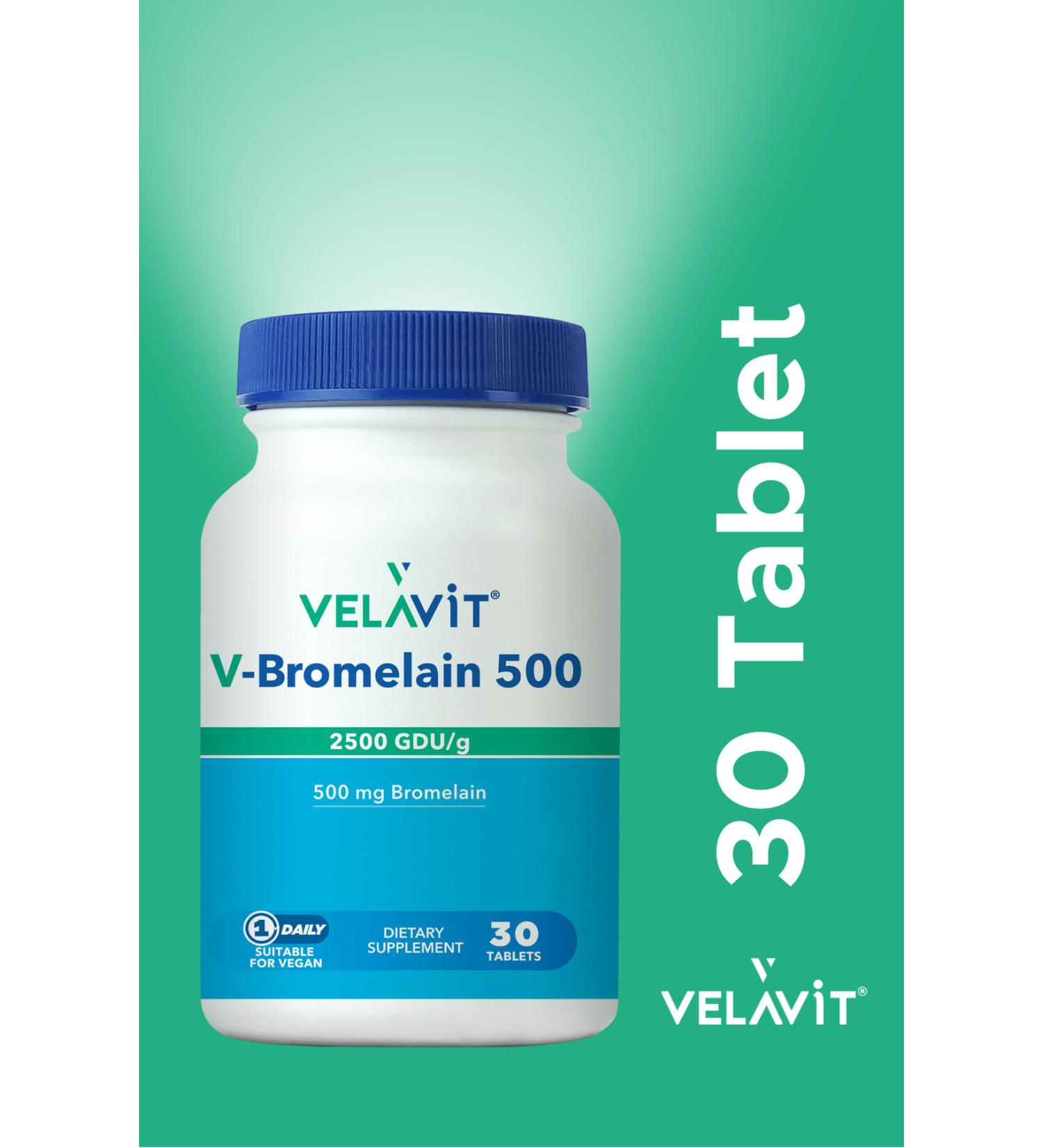 Velavit V-Bromelain 500 30 Tablets - Buy Online on GoSupps.com