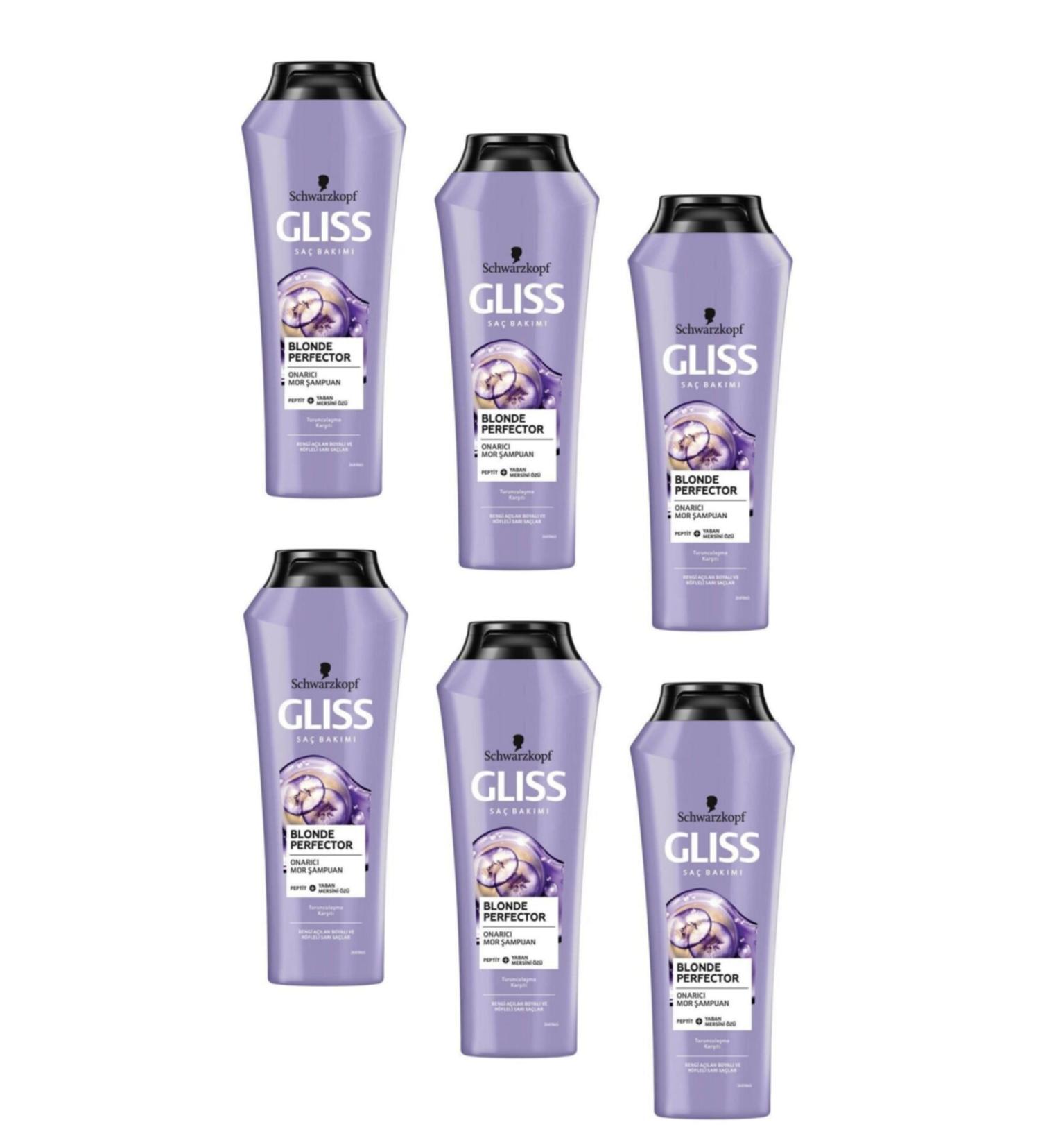 Gliss Blonde Perfector Anti-Orange Purple Shampoo 250 ml 6 Pieces