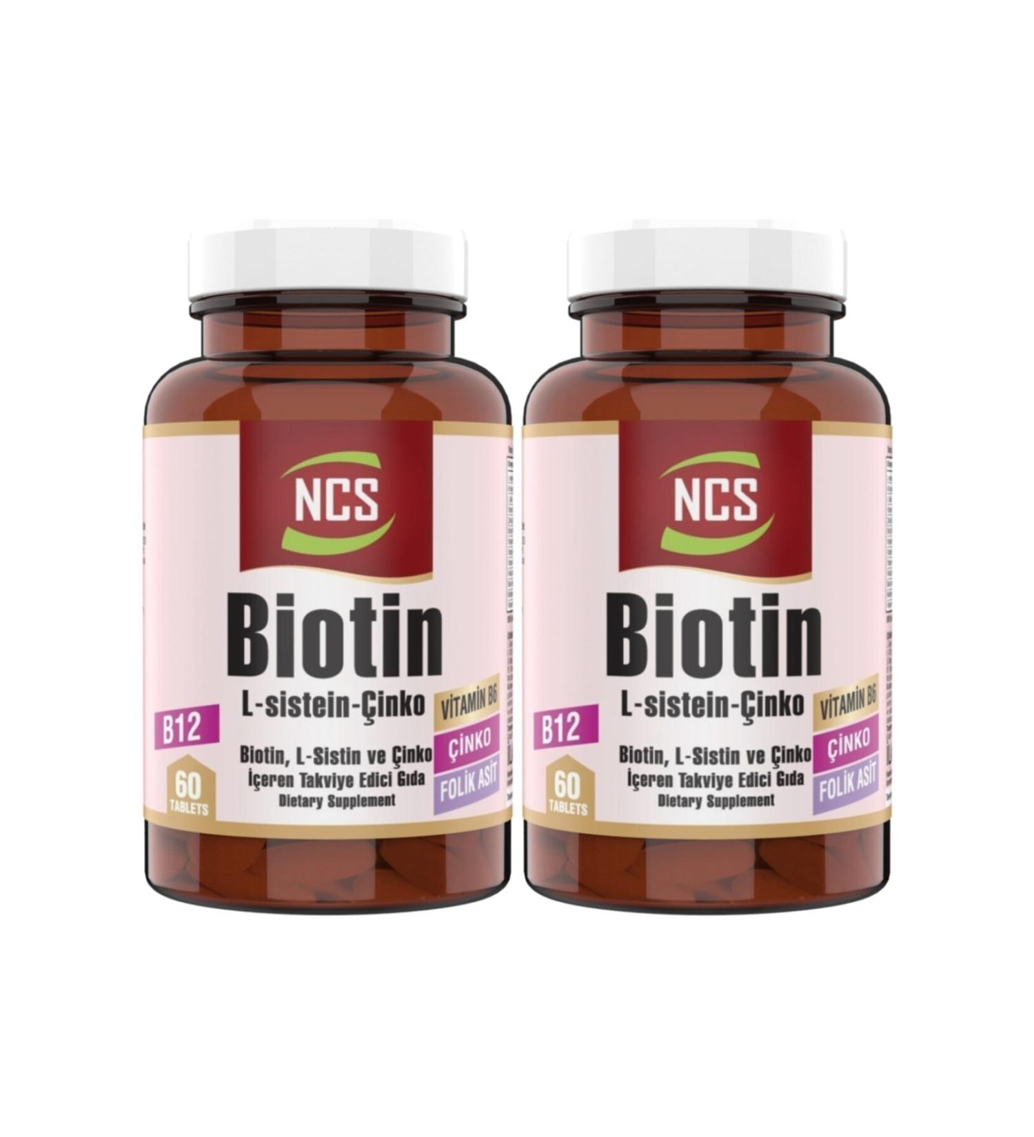 Ncs Biotin 2500 Mcg 60 Tablets L Cysteine Zinc 2 Boxes 120 Tablets Vitamin B12 Folic Acid