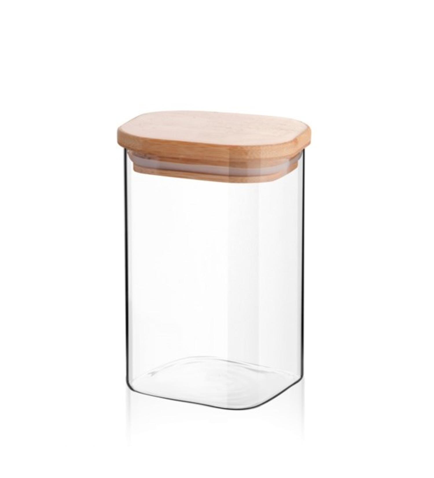 TIKASSAY Square Bamboo Lid Spice Jar 65x110 Royaleks-KVN32
