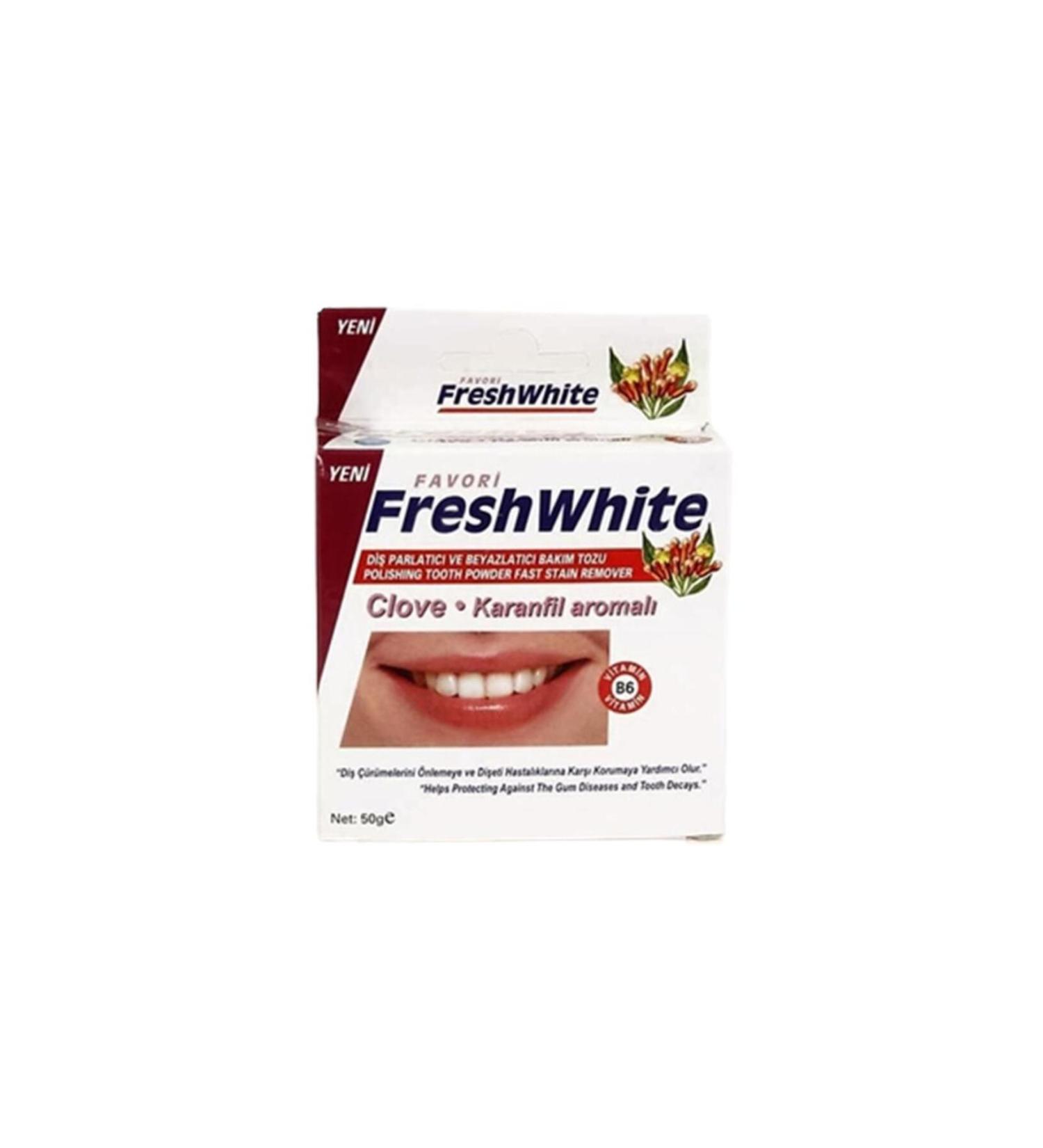 Fresh White Teeth Polishing and Whitening Care Powder Clove Flavor 50g