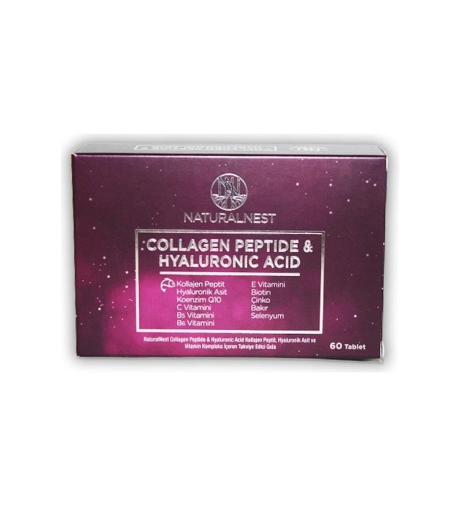 Natural Nest Hyaluronic Acid And Collagen 500 Mg 60 Tablets