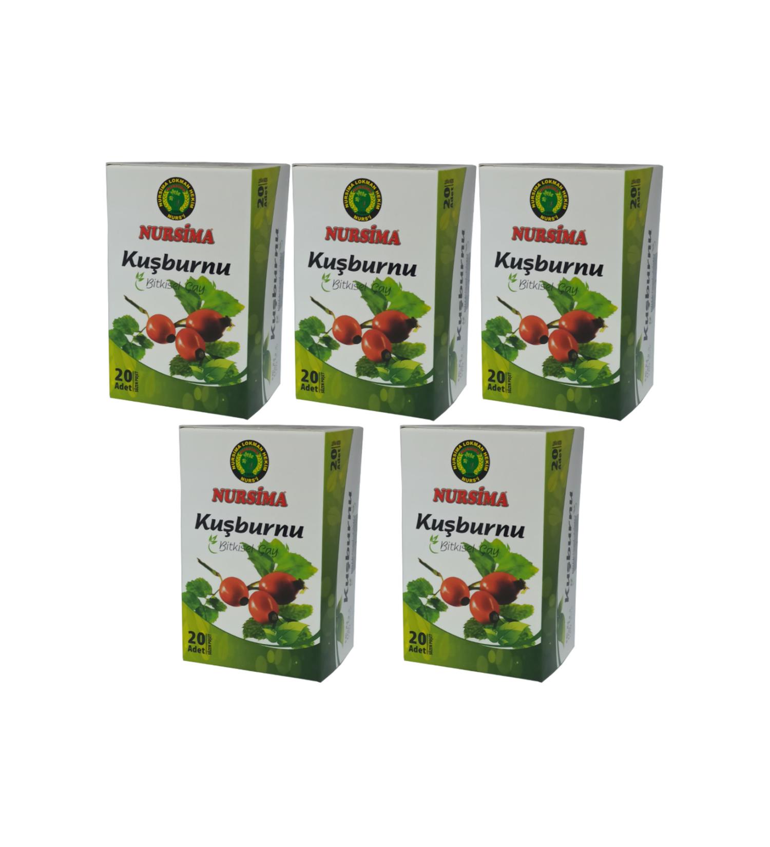 Nursima Rosehip Tea 20 Filter Bags 5 Boxes
