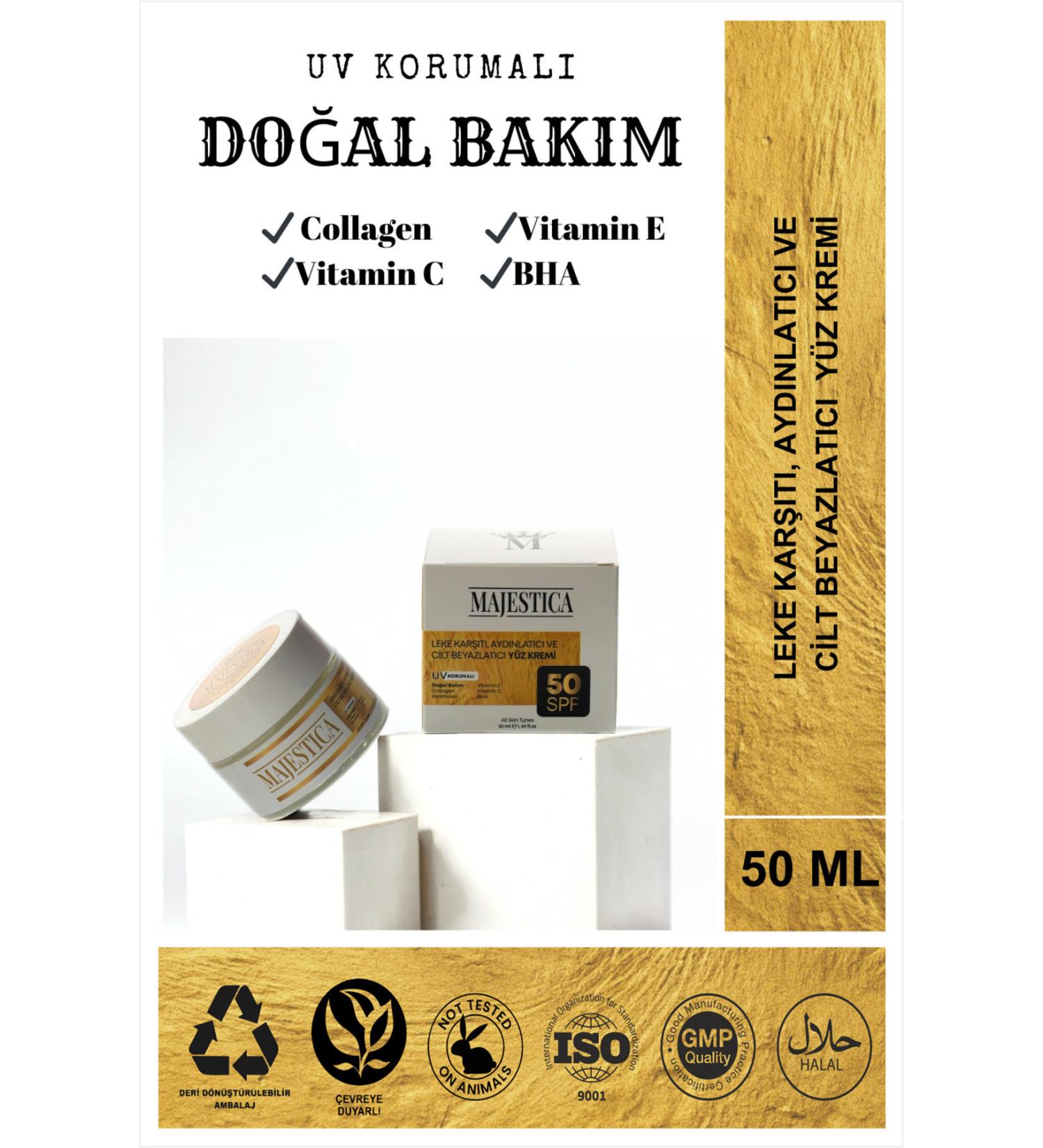 Majestica UV Protection (SPF 50) Anti-Spot Brightening and Skin Whitening Face Cream 50 ml - Buy Online on GoSupps.com