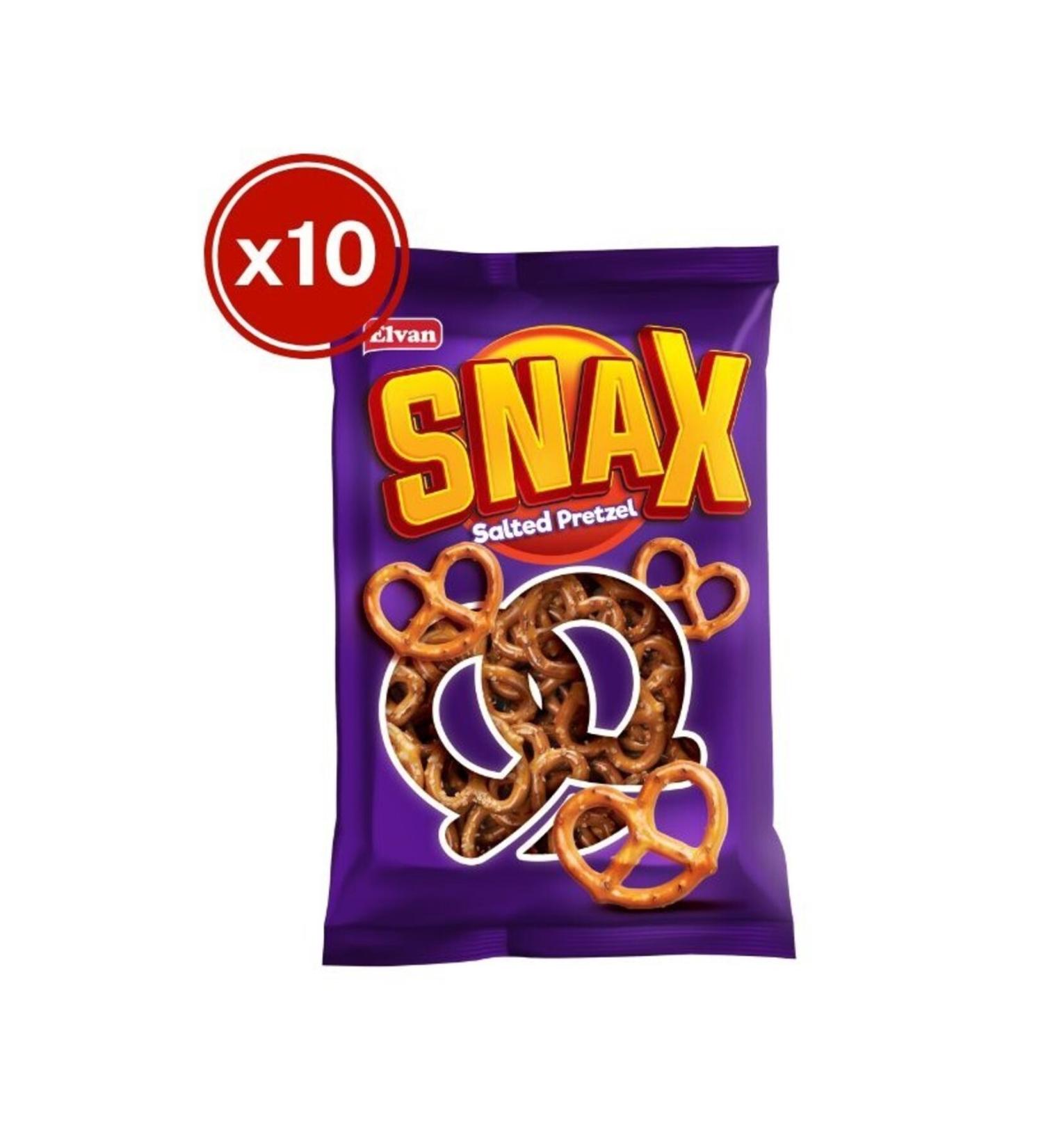 Elvan Snax Pretzel Salty Cracker 200 Gr. 10 Pieces (1 Box)