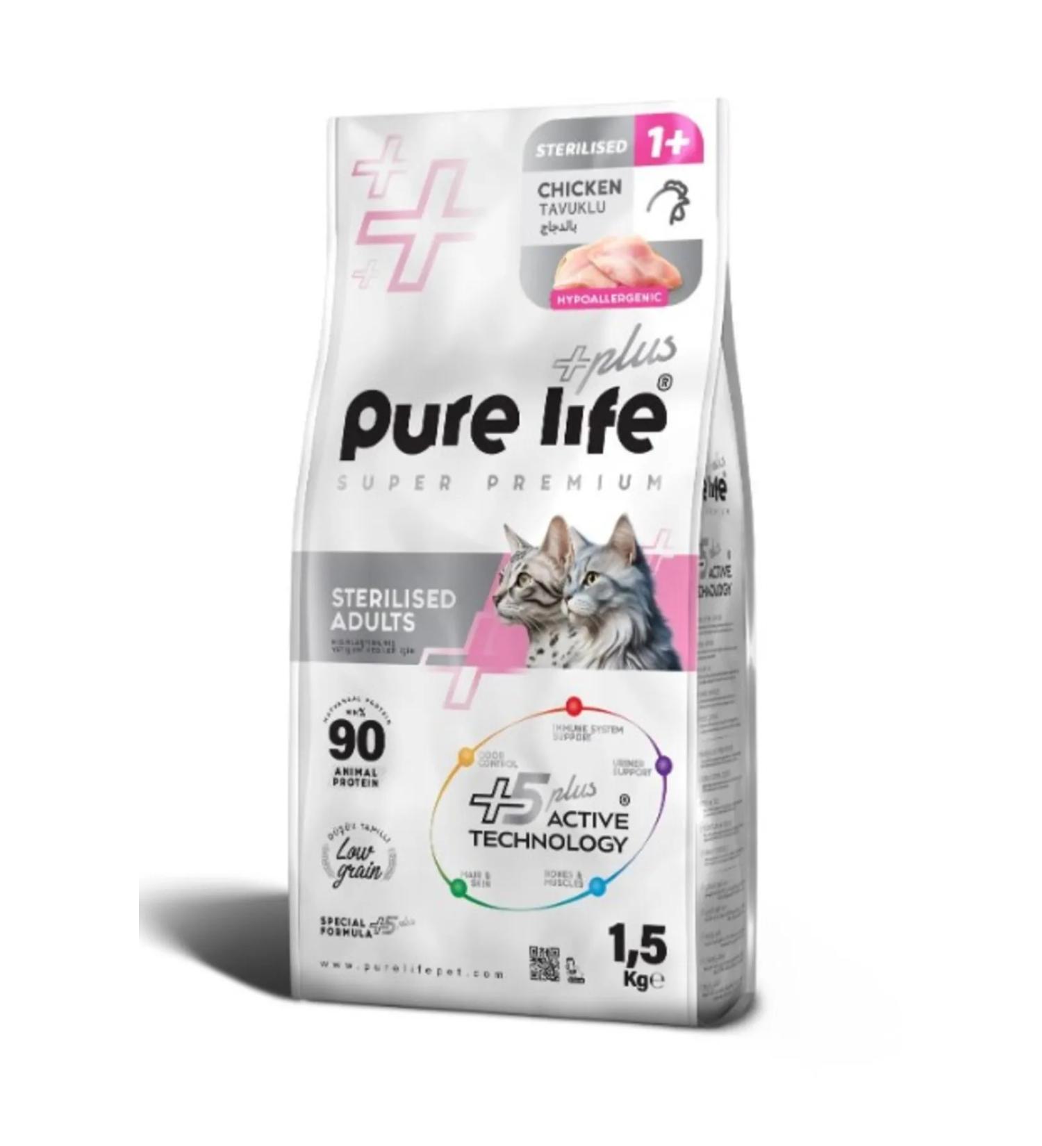 shop PureLife Pure Life Plus Chicken Sterilized Cat Food 1.5 Kg