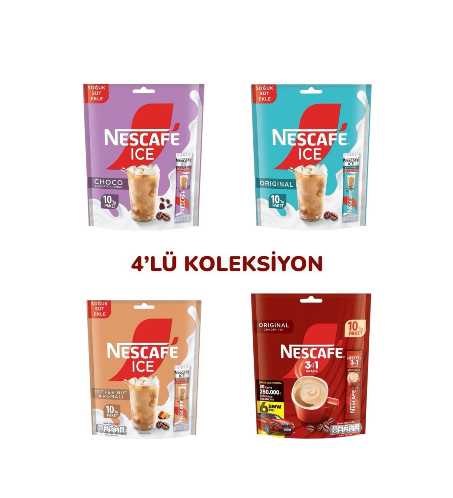 Nescafe Set of 4 Ice Choco - Ice Original - Ice Toffee Nut - Original (4 Separate Packages) - Buy Online on GoSupps.com