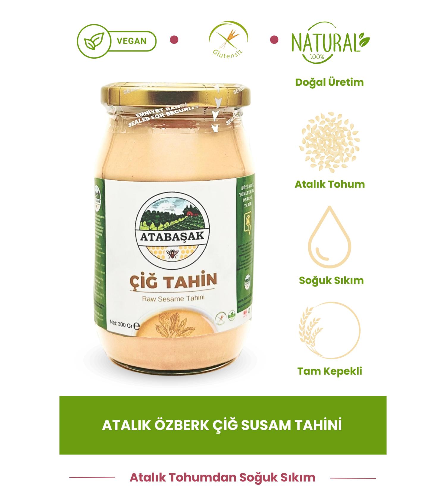 ATABA AK Natural Atal k zberk Raw Sesame Tahini 300 Gr High Quality Local Sesame Gluten-free 0 Sesame