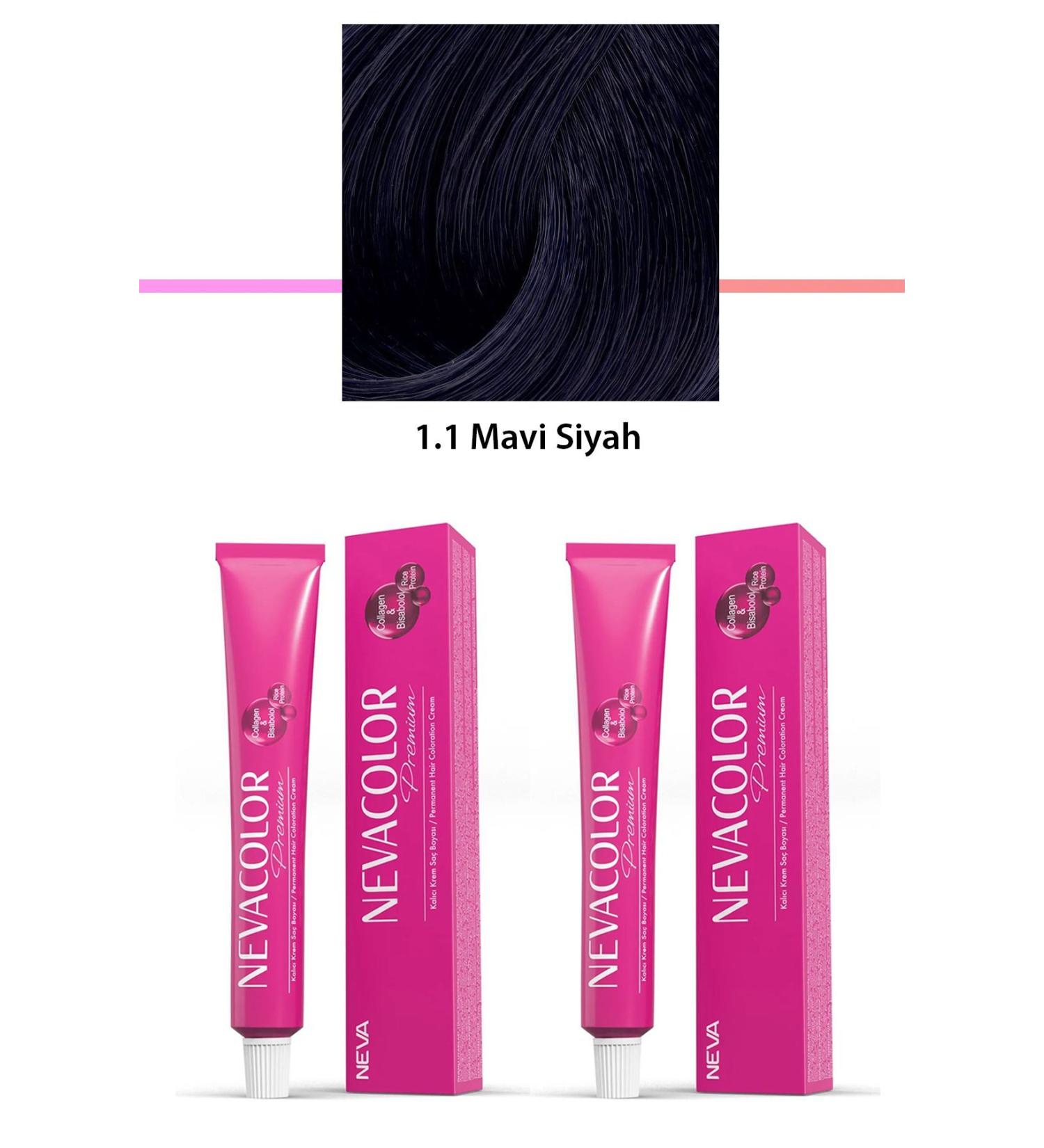 Easy Supply 2 Set Premium 1.1 Blue Black - Permanent Cream Hair Dye 2 X 50 g Tube