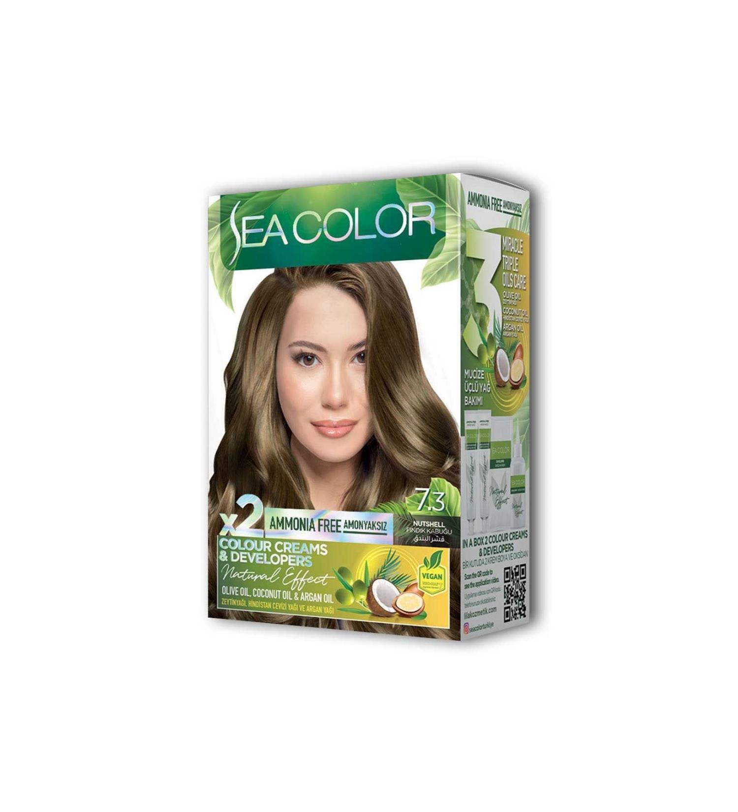 Easy Supply 2 Tube Cream Hair Dye Set Hazelnut Shell No: 7.3