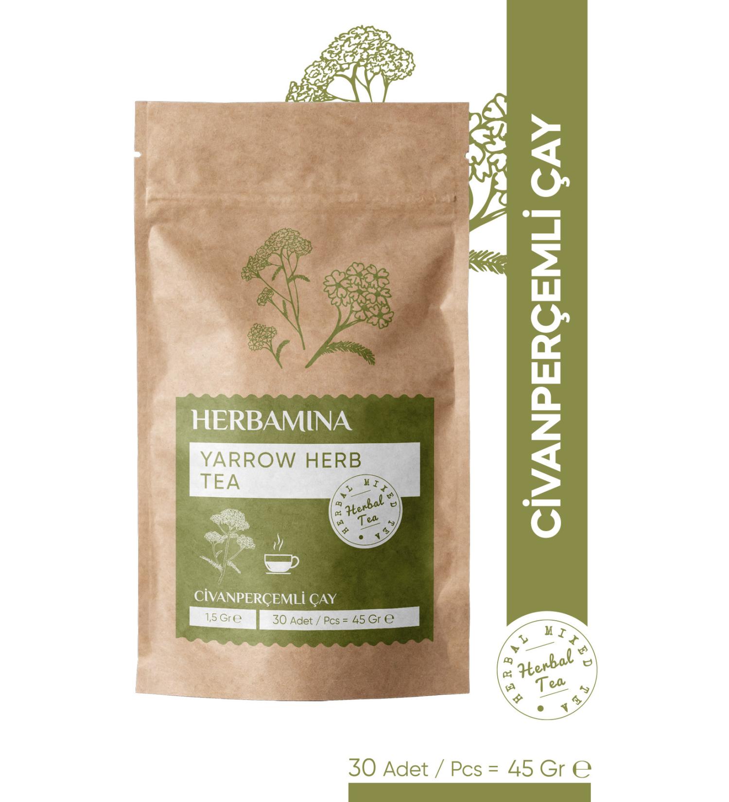 Herbamina Yarrow Mixed Herbal Tea (YARROW HERB TEA) 1.5grx30 Sachet - Buy Online on GoSupps.com