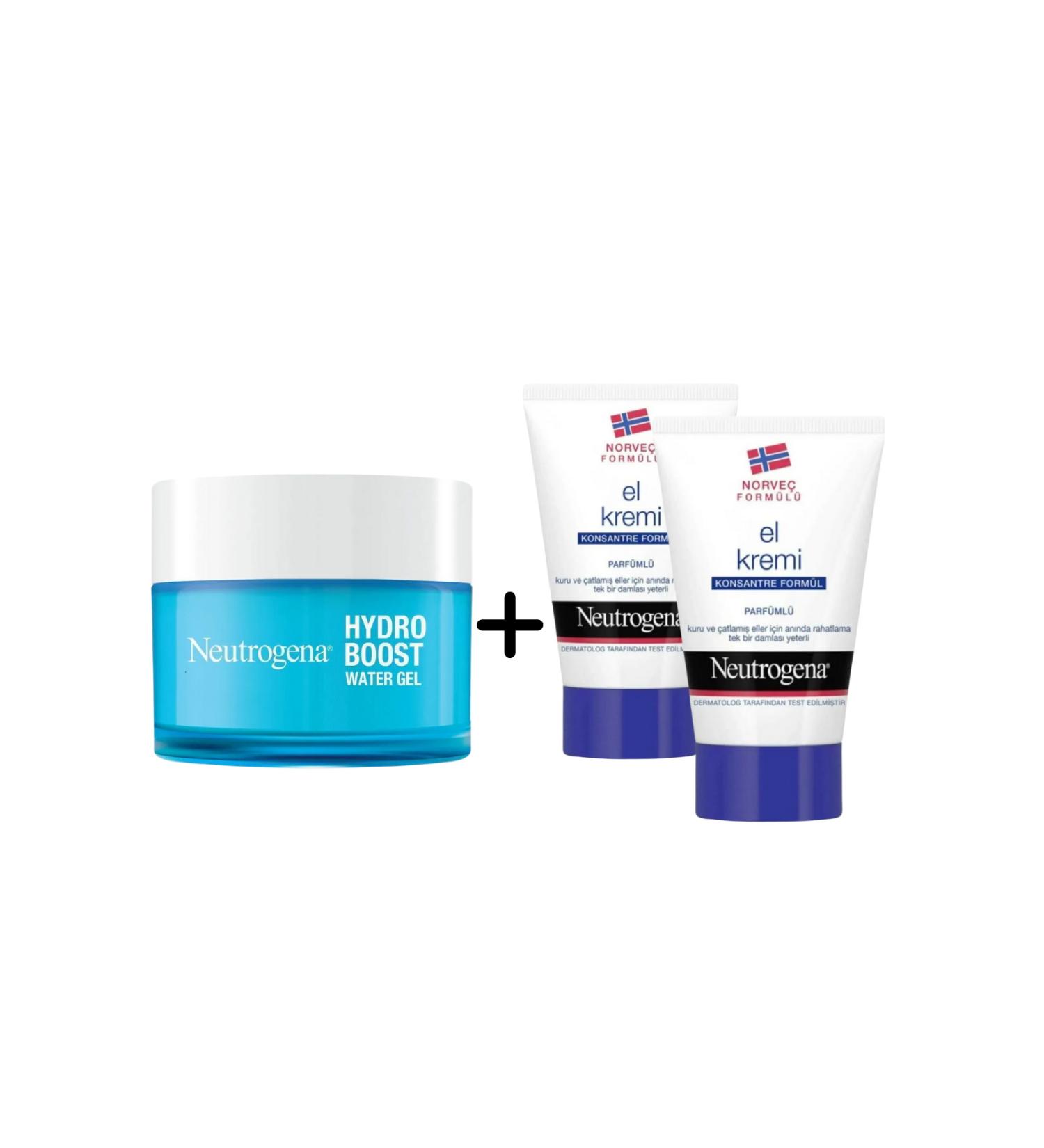 Neutrogena Hydroboost Water Gel Moisturizing Face Cream 50ml + Neutrogena Perfumed Hand Cream 50ml - Buy Online on GoSupps.com