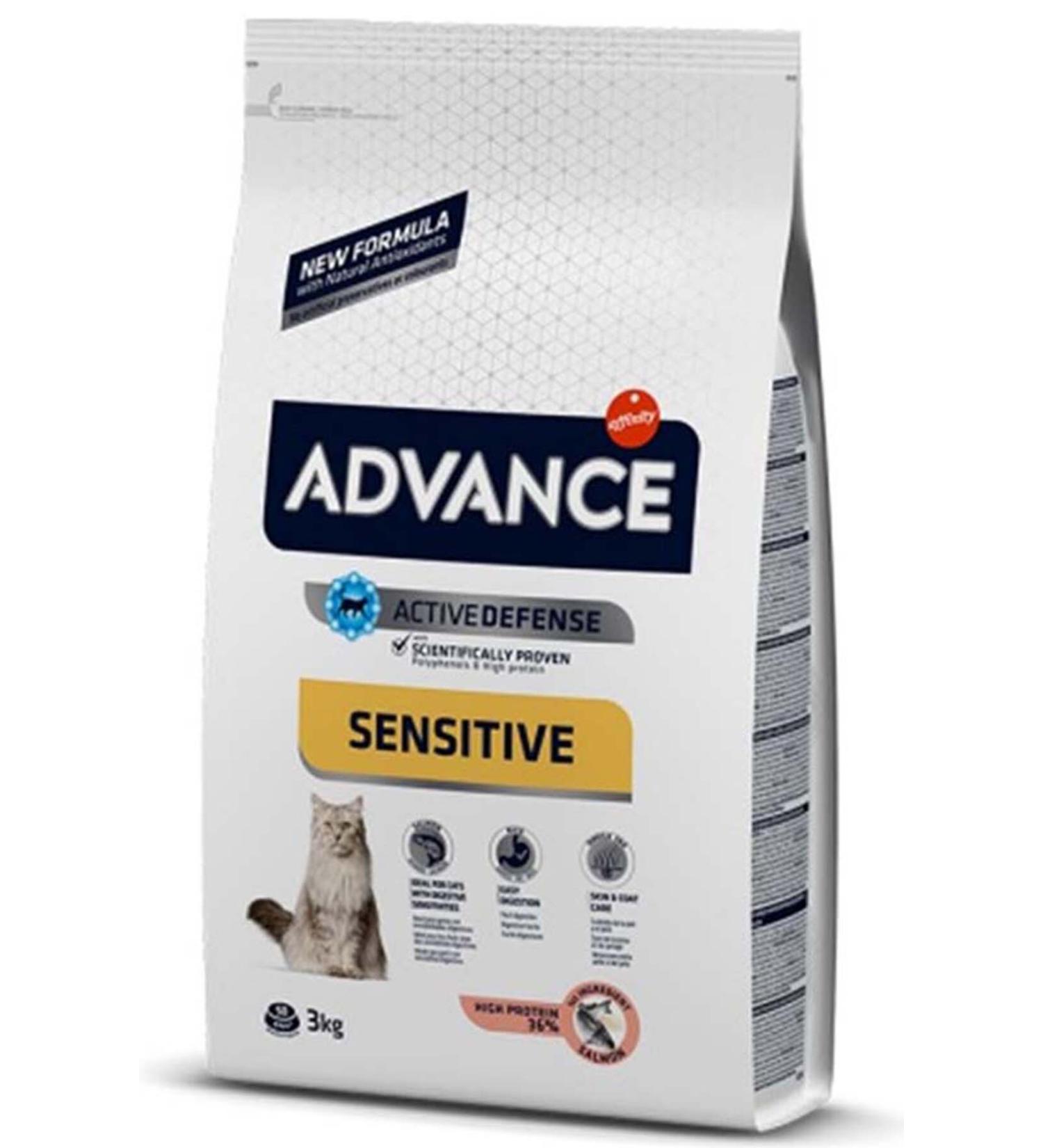 Advance Sensitive Adult Cat Food with Salmon 3kg