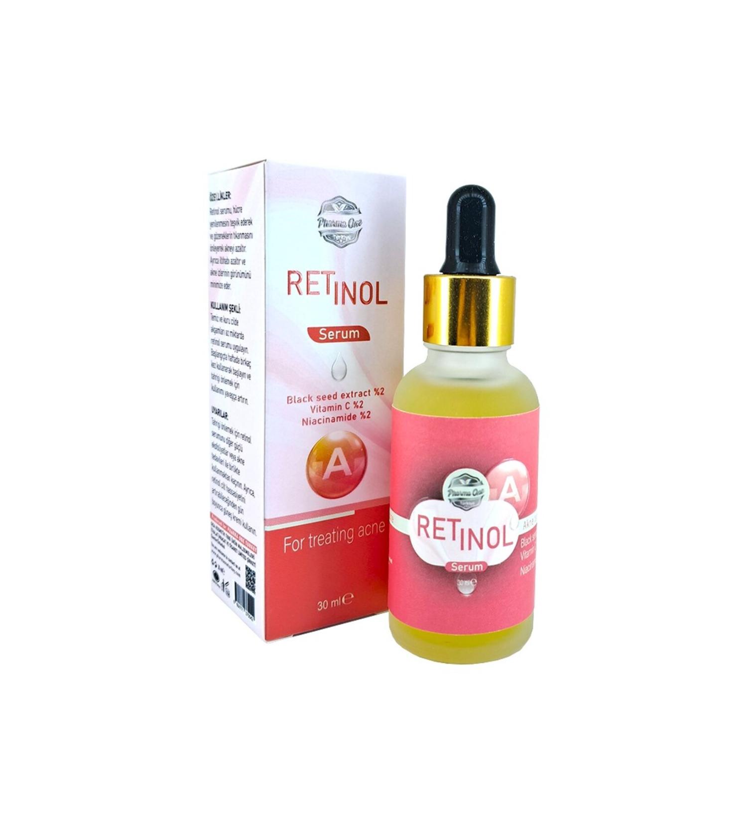 pharma one T rkiye Anti-Retinol (BLACK SEED EXTRACT VITAMIN C NIACIN AMIDE) Skin Care Serum 30ml