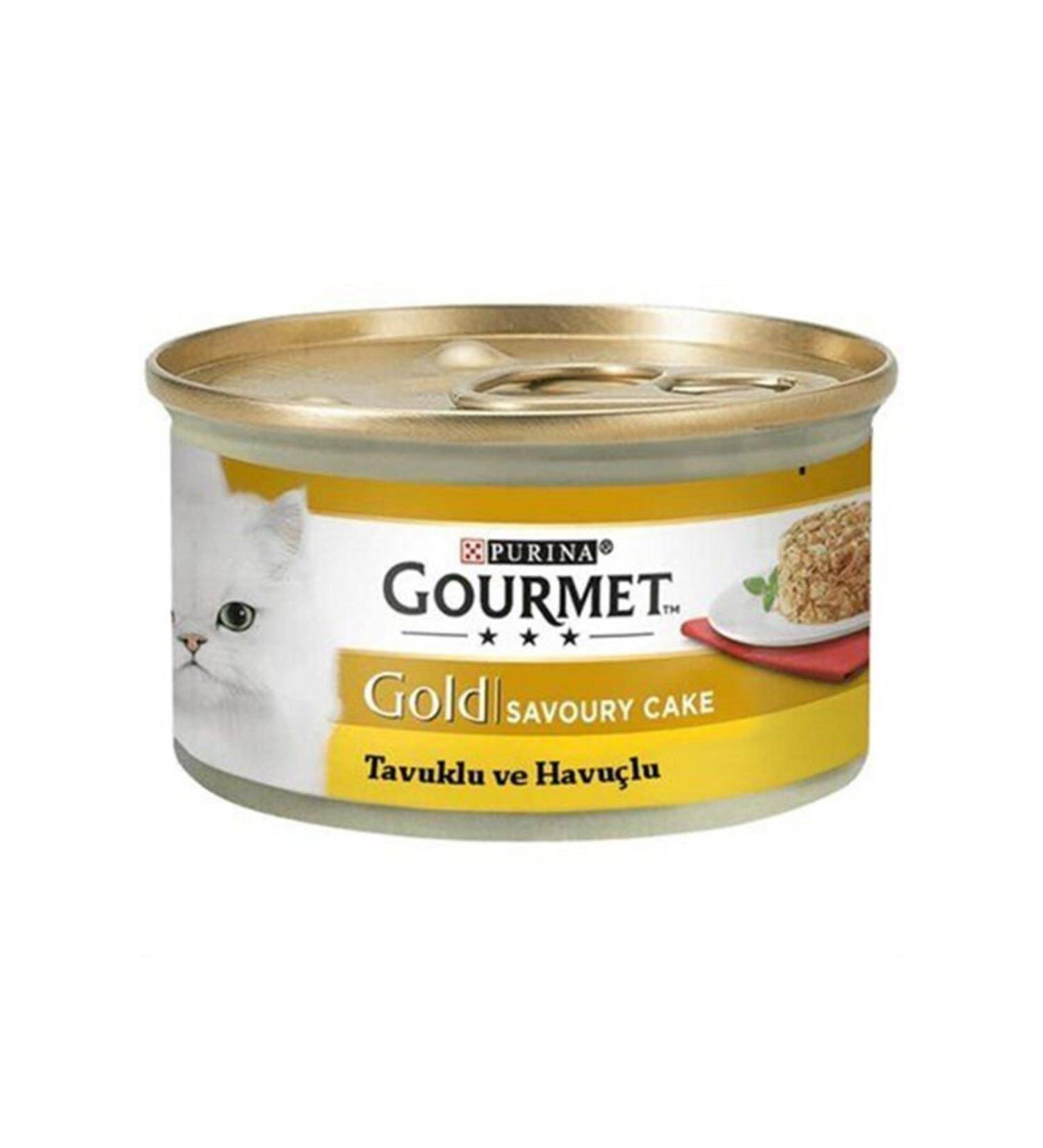 Gourmet Gold Savoury Cake Chicken Carrot Adult Cat Canned Food 85 gr 12 Pieces