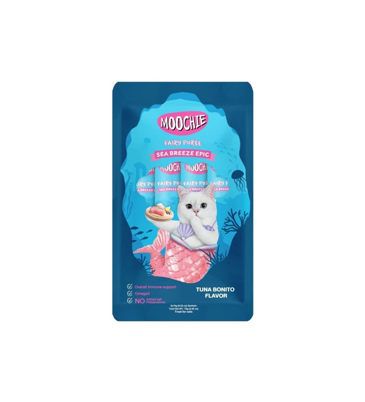 MOOCHIE Sea Breeze Epic Tuna and Bonito Flavor 15g Bag Delicious and High Protein Cat Treat