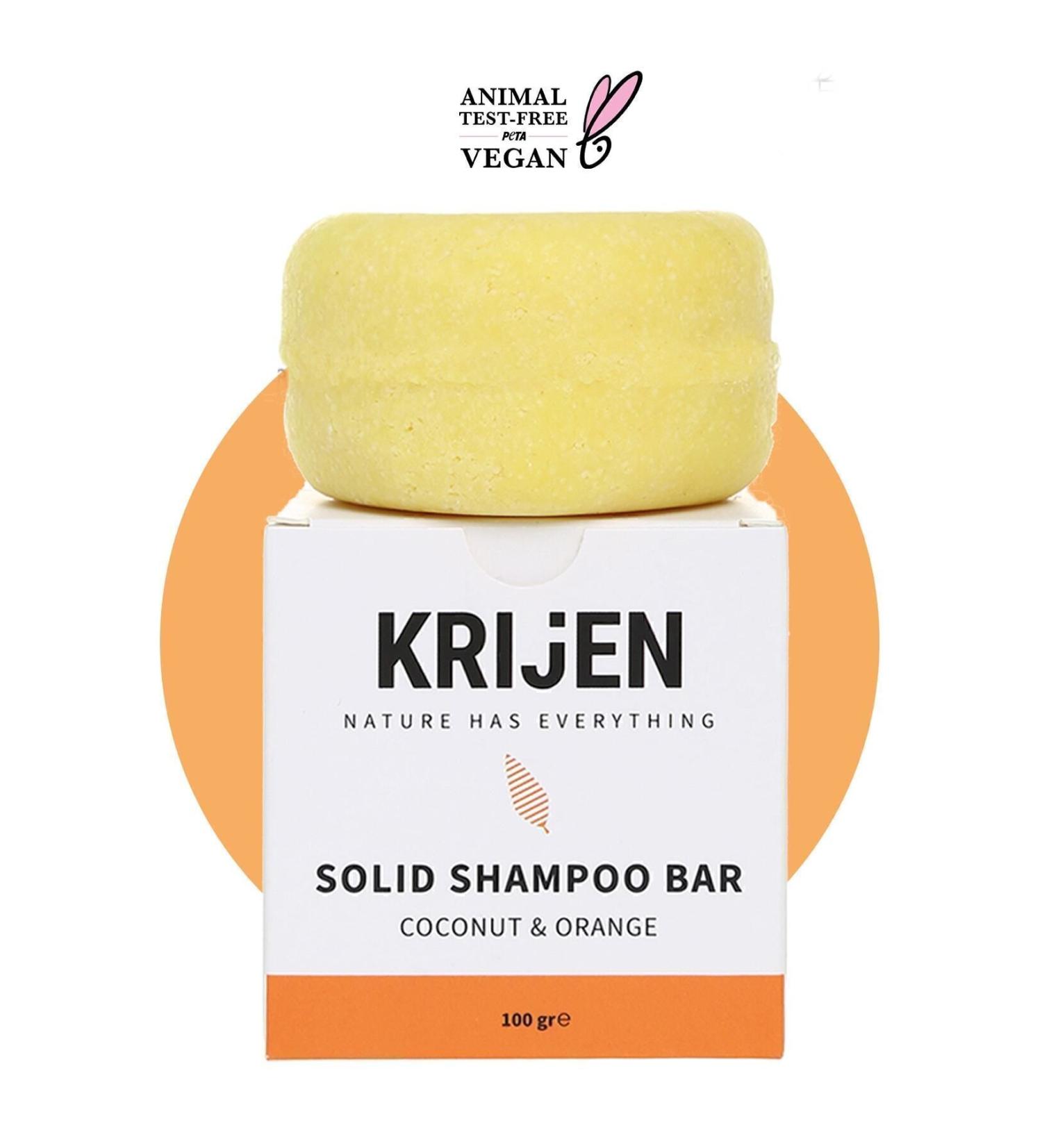 Krijen Coconut & Orange Peel Solid Shampoo 100 Gr - Buy Online on GoSupps.com