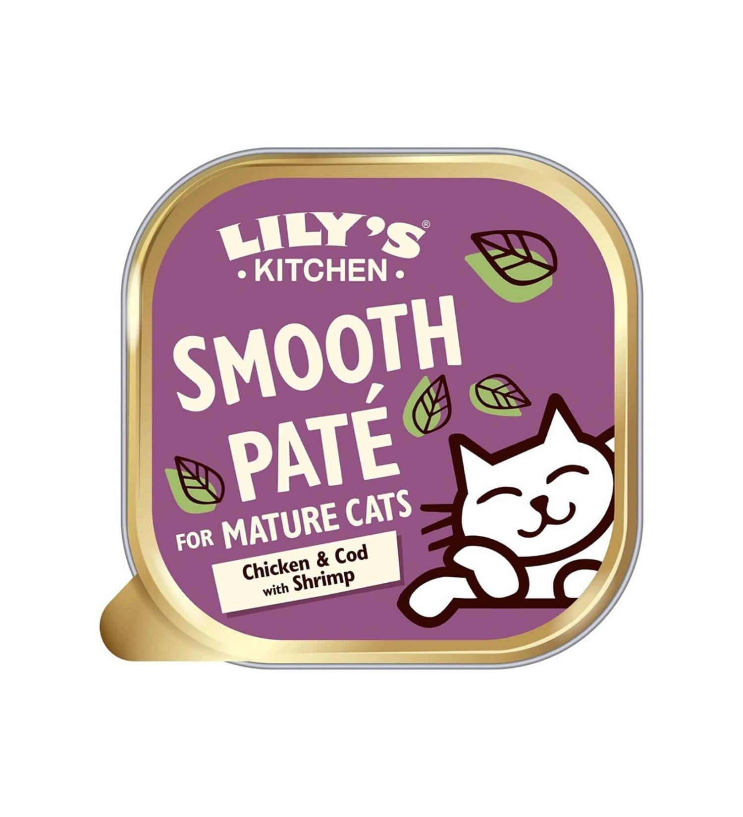 Lily's Kitchen Chicken Cod and Shrimp Pate Mature Cat Wet Food 85g - Grain-free Sugar-free