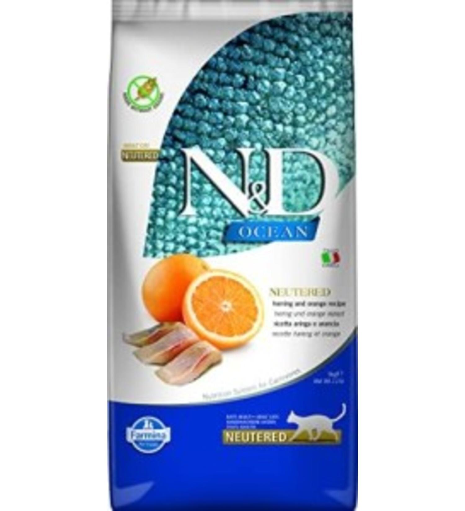 N & D Ocean Herring & Orange Sterilized Adult Cat Food 5 Kg