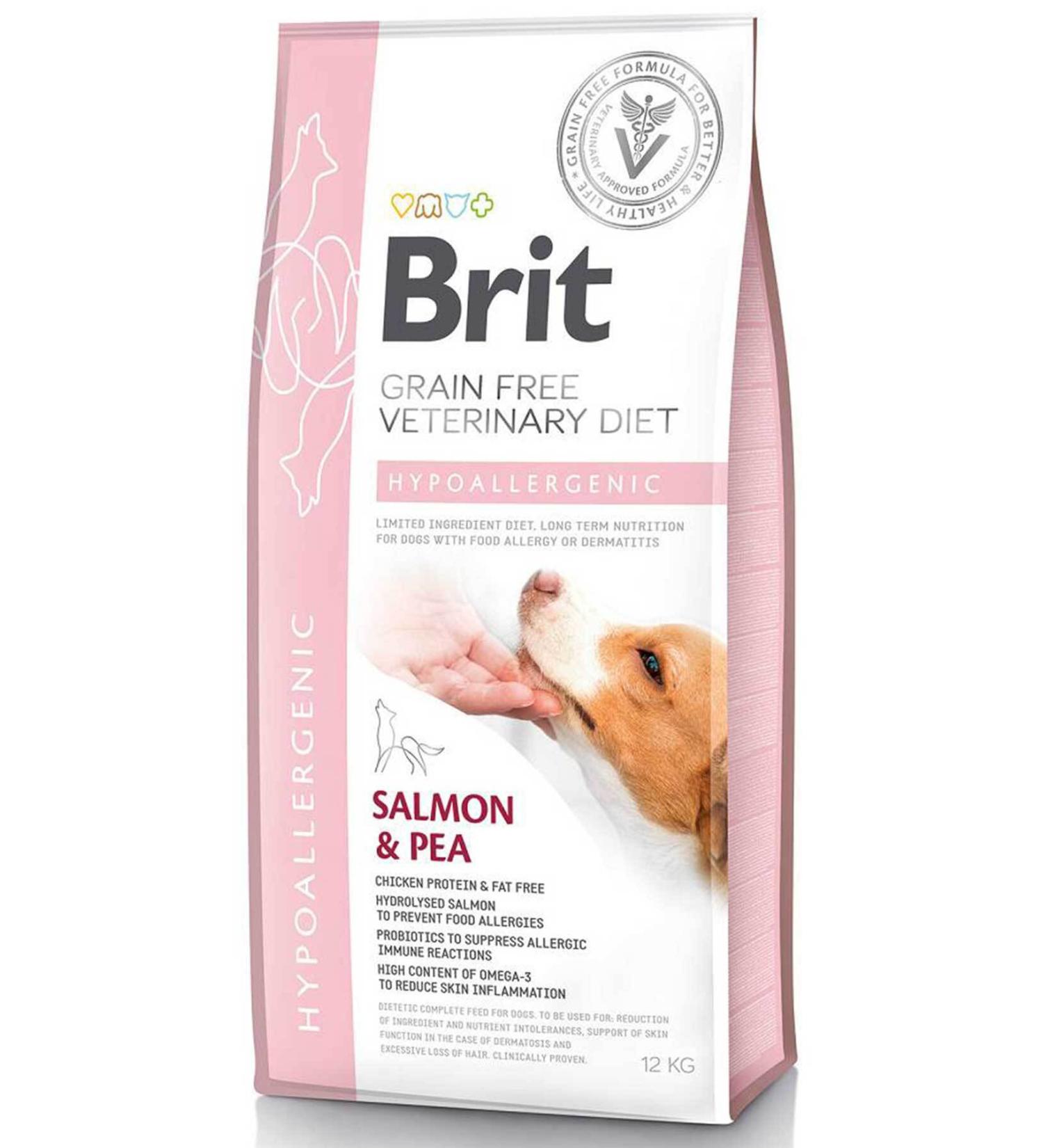 Brit Care Brit Veterinary Diet Hypo-Allergenic Skin Health Supporting Salmon Grain-Free Dog Food 12kg