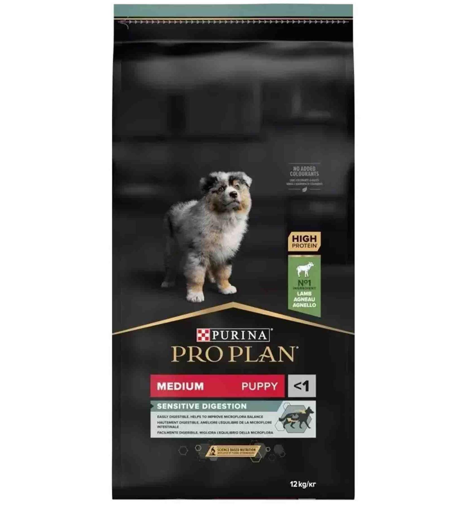 Pro Plan Puppy Lamb Meat Medium Breed Sensitive Stomach Puppy Food 12kg
