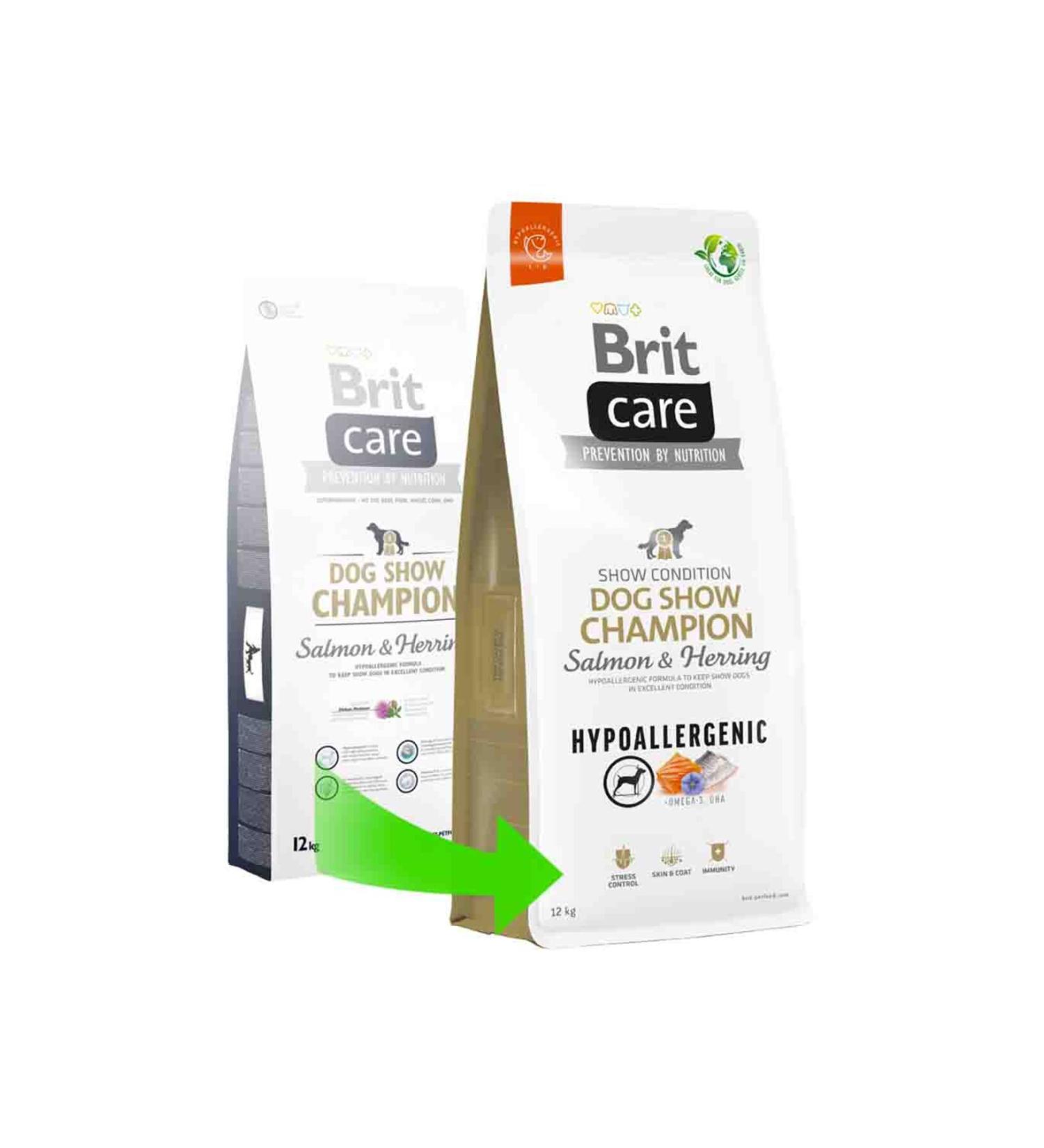 Brit Care Hypoallergenic Dog Show Champion Adult Dog Food with Salmon and Herring 12kg