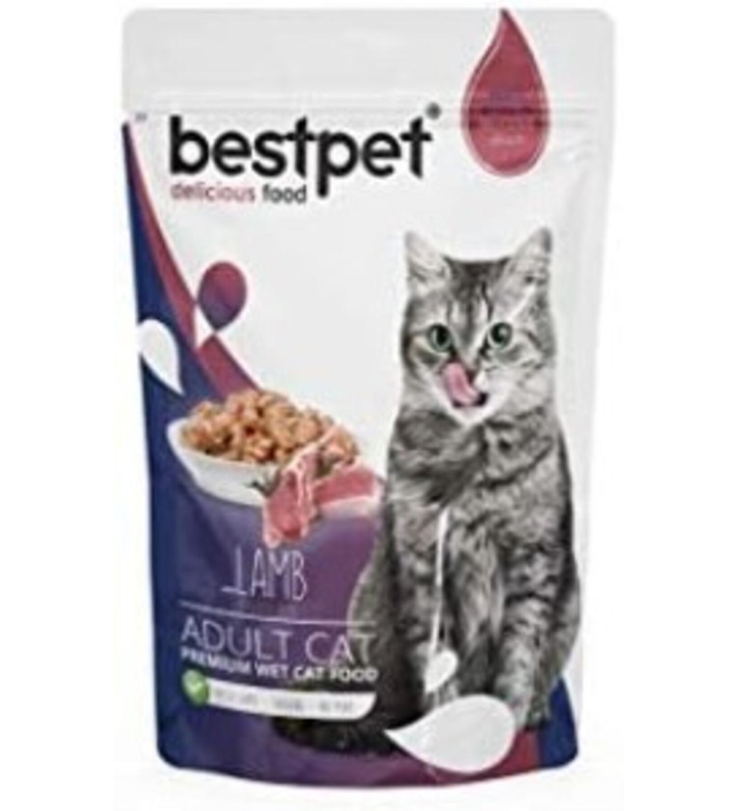Bestpet Adult Cat Food Grain-Free Lamb Pieces in Jelly 85 gr X 24 Pieces