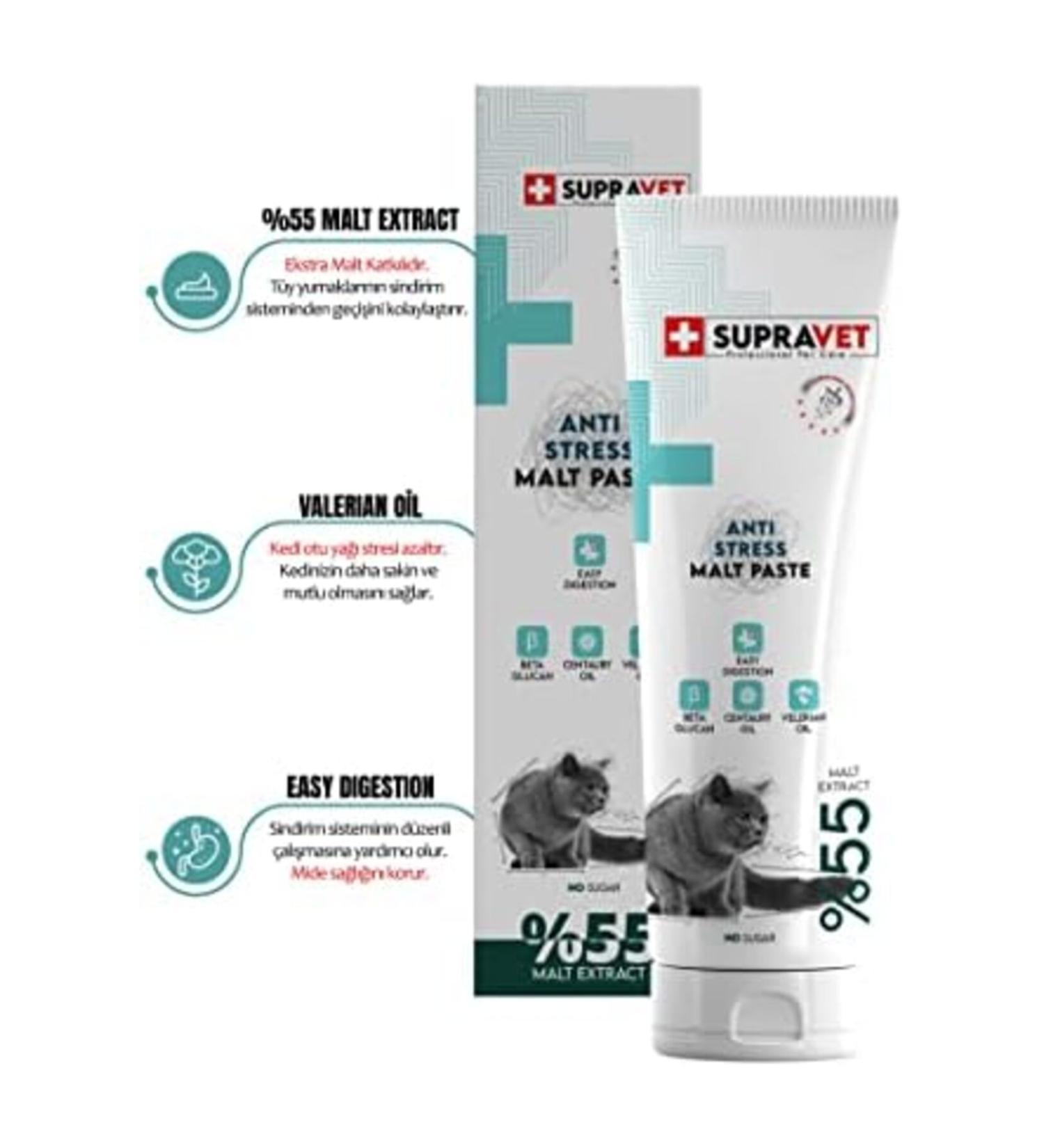 Furlo Supravet Anti Stress Relax Paste Calming Cat Paste 100 gr (Sugar Free) (U Extra Malt)