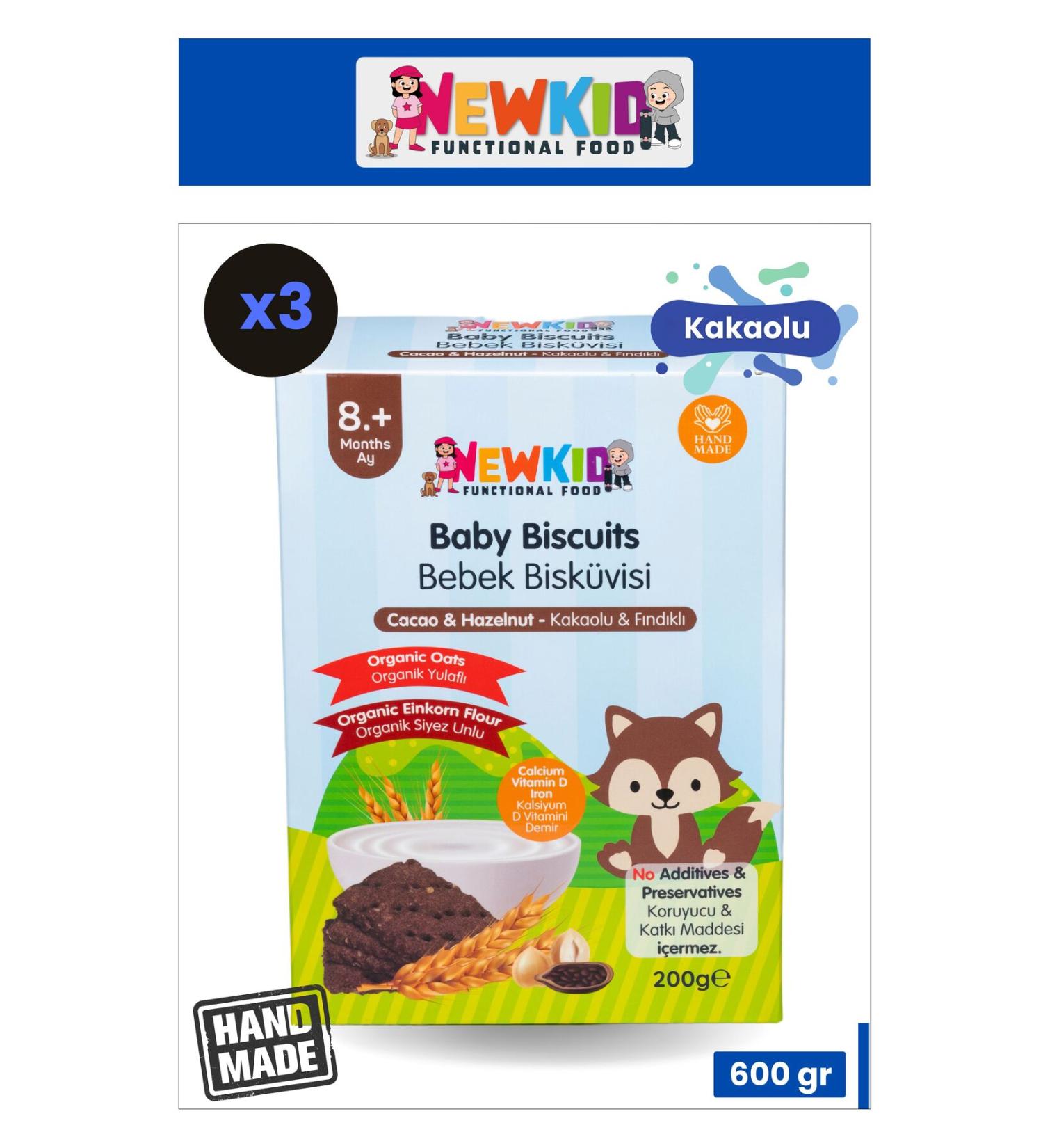 Good Food New Kid - Cocoa & Hazelnut Baby Biscuits 3-Piece Opportunity Pack - Buy Online on GoSupps.com